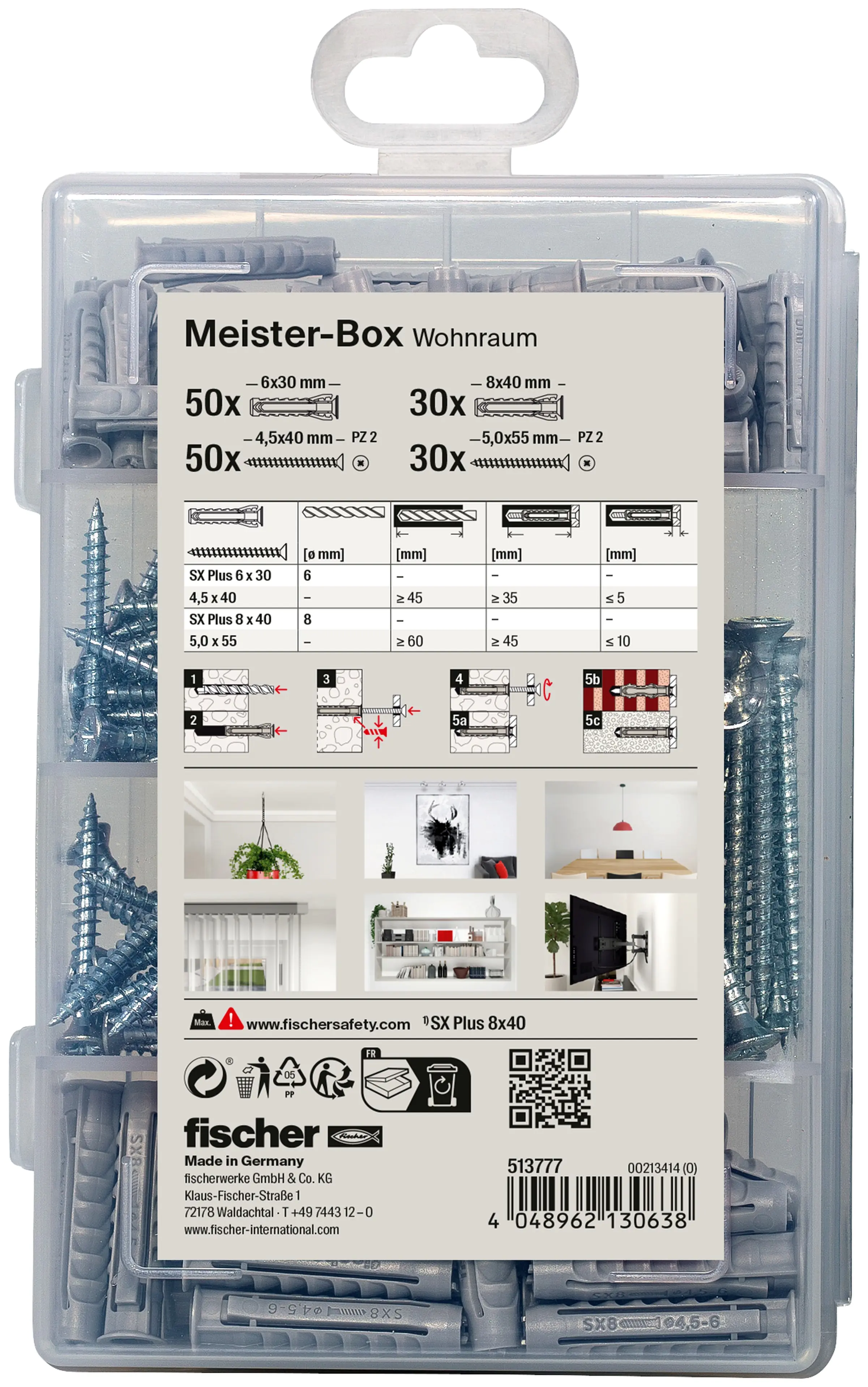 Fischer Dübel SX Meisterbox - 160 Stück Fischer Dübel SX Meisterbox - 160 Stück