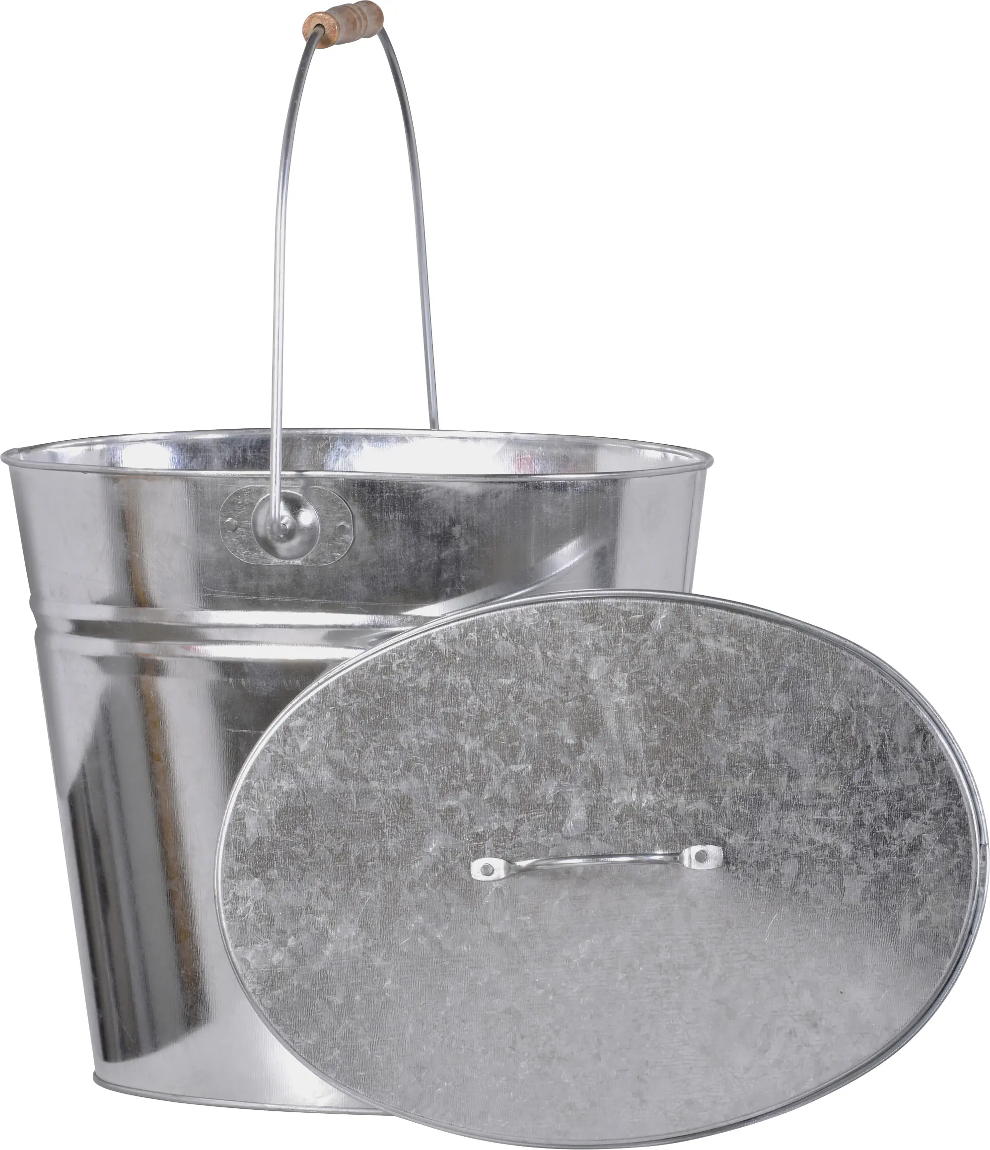 FireFix Ascheeimer oval mit Deckel Höhe: 30 cm 12,5 Liter