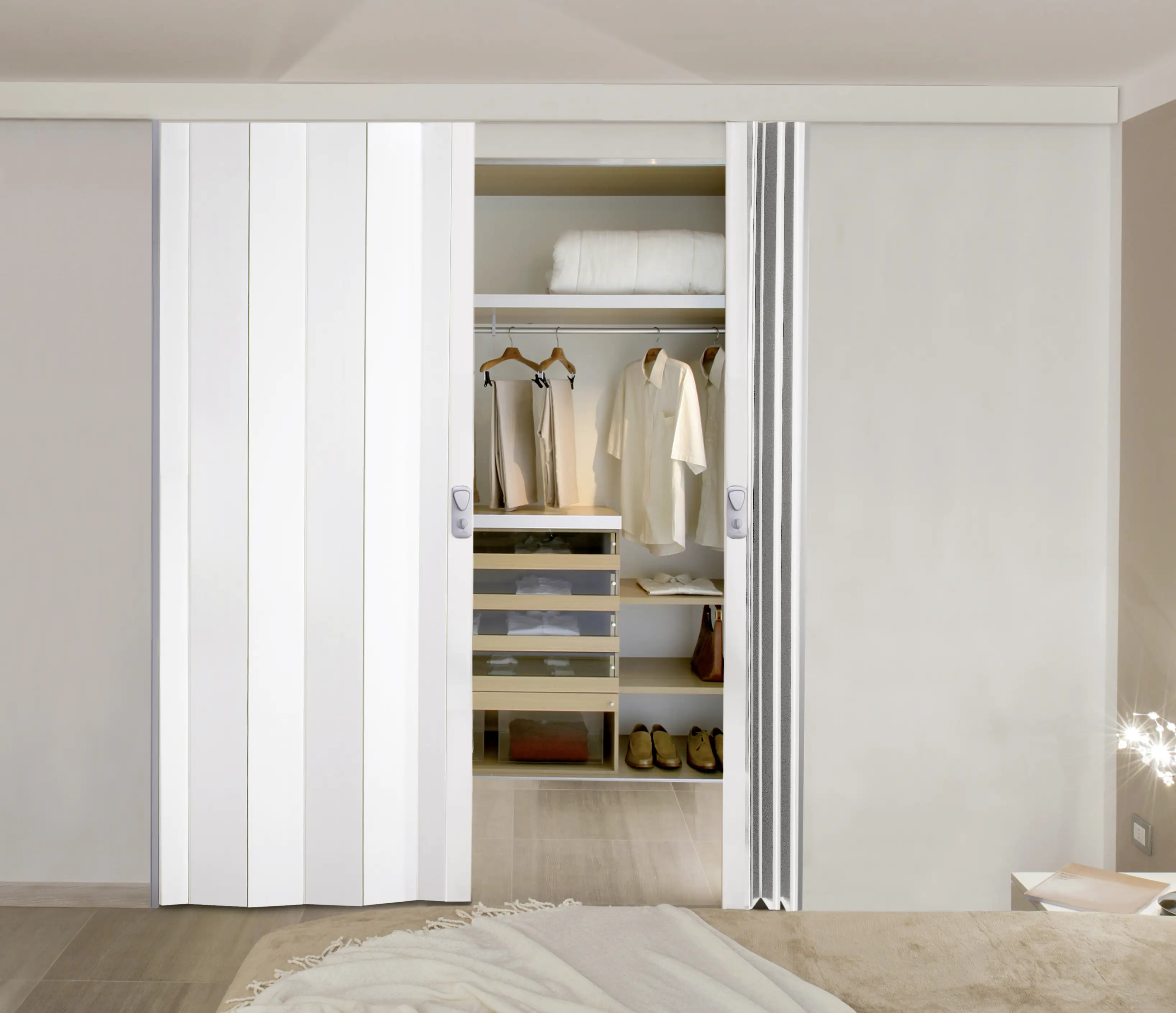 Grosfillex Falttür Spacy weiß glänzend 84 x 205 cm