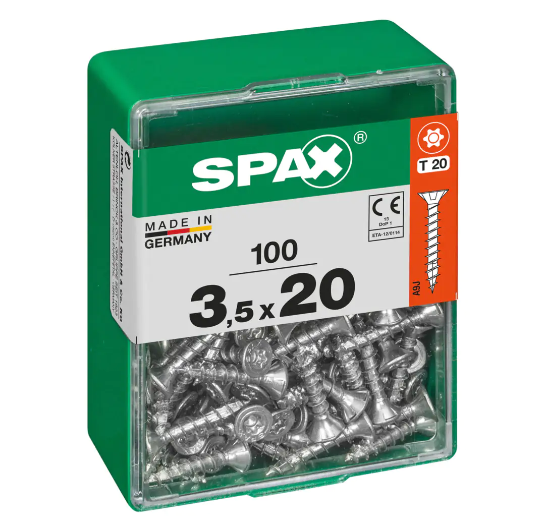 Spax Universalschrauben 3.5 x 20 mm TX 20 Senkkopf - 100 Stk. Spax Universalschrauben 3.5 x 20 mm TX 20 Senkkopf - 100 Stk.