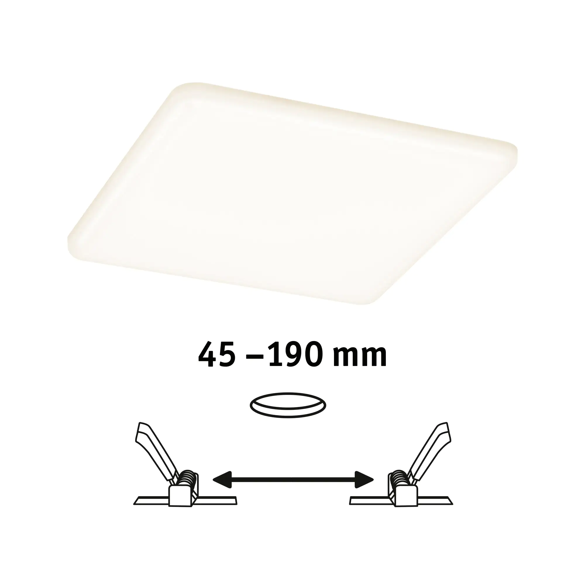 Paulmann Einbauleuchte LED Veluna Varifit eckig Paulmann Einbauleuchte LED Veluna Varifit eckig 18,5 cm 17 W satin