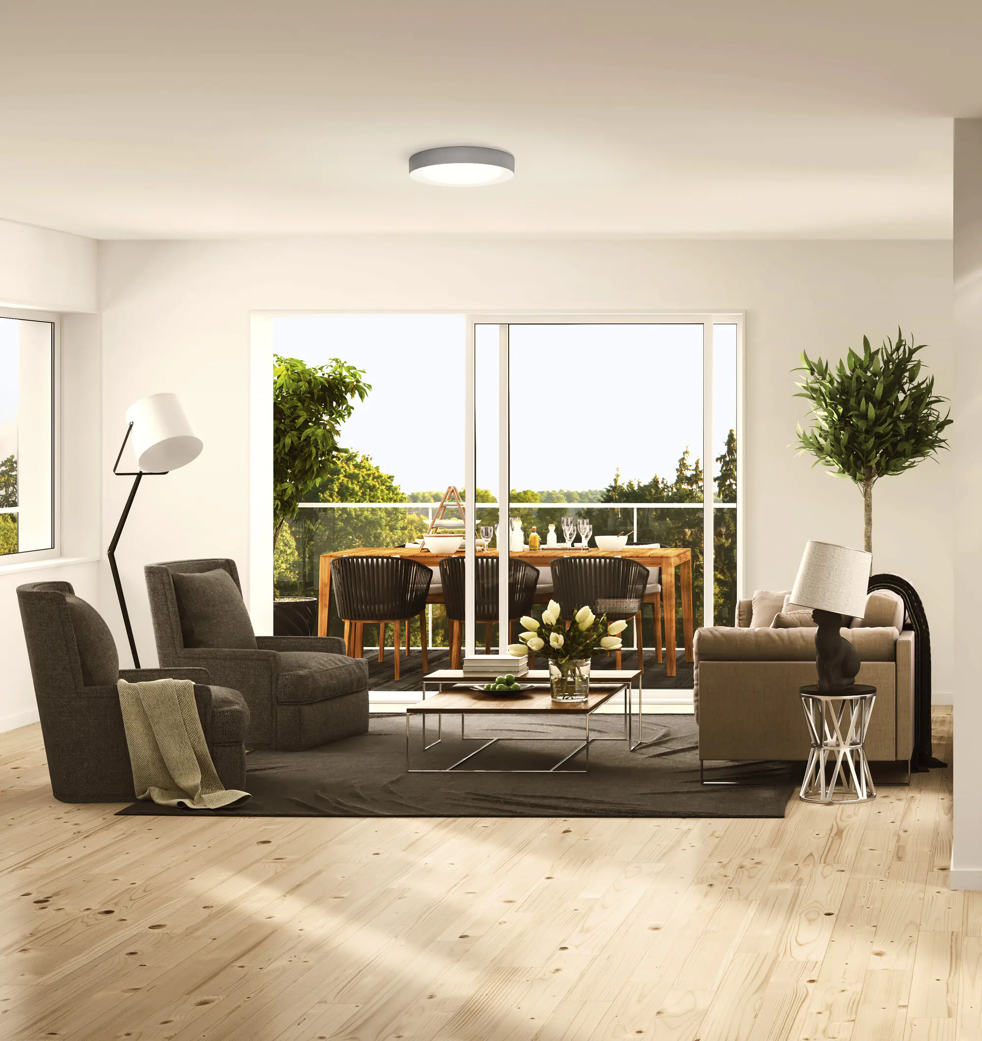 Ledvance LED Deckenleuchte Smart+ Orbis Eye grau Ø 49 cm