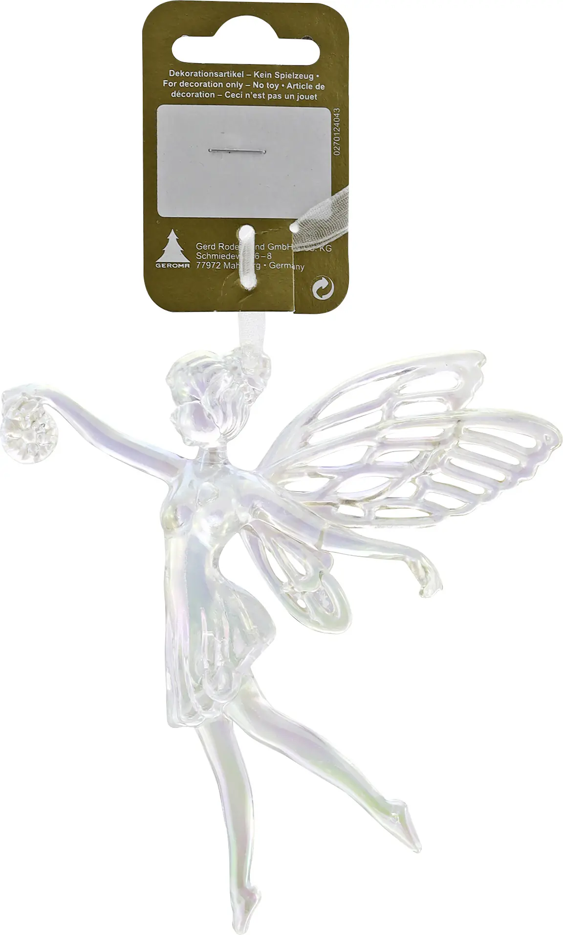 Weihnachtsanhänger Elfe aus Kunststoff 13 cm perlmutt 1 Stück