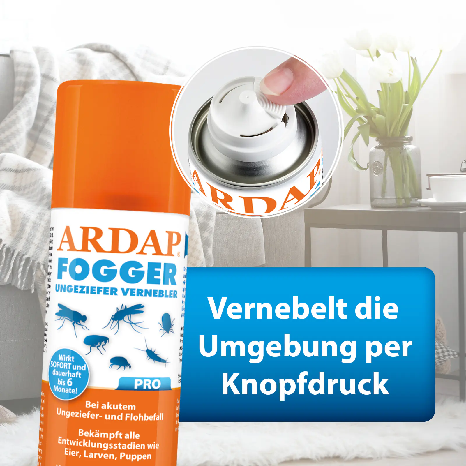 Ardap Pro Fogger vernebelt Ungeziefer und Flöhe 200 ml Ardap Pro Fogger vernebelt Ungeziefer und Flöhe 200 ml