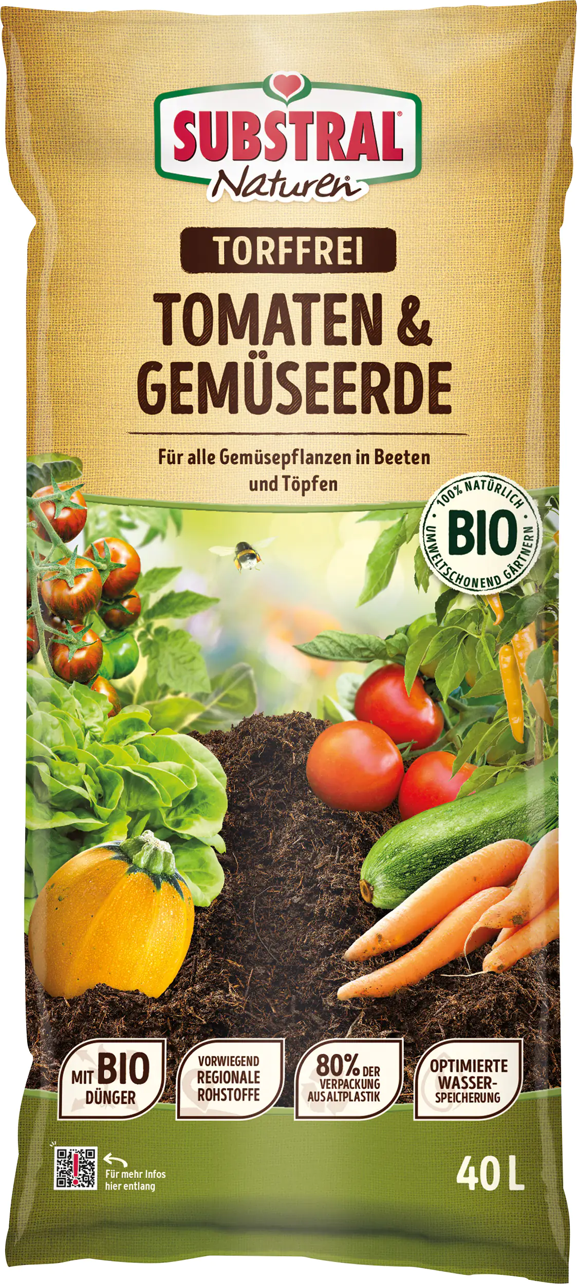 4062700818374 Substral Naturen Tomaten & Gemüseerde 40 L torffrei