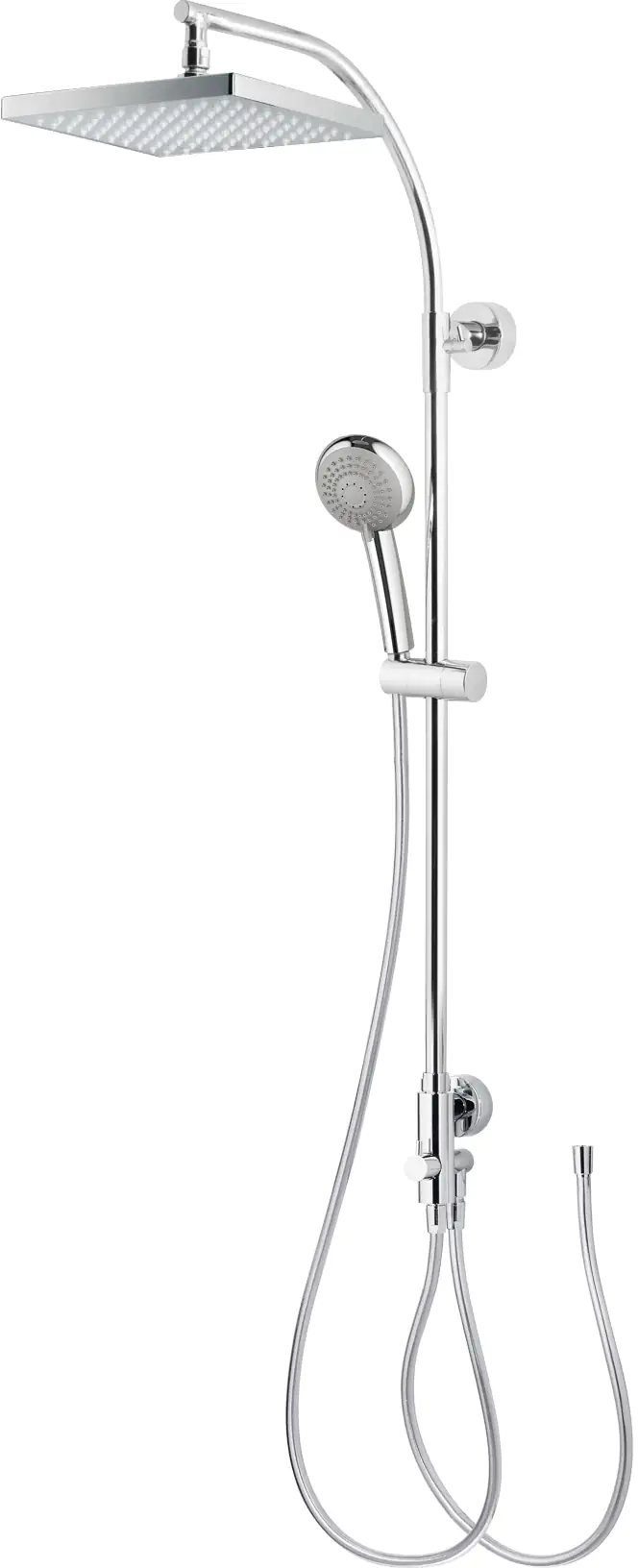 Breuer Duschsystem Aquamaxx 320 ohne Armatur, verchromt, Kopfbrause eckig