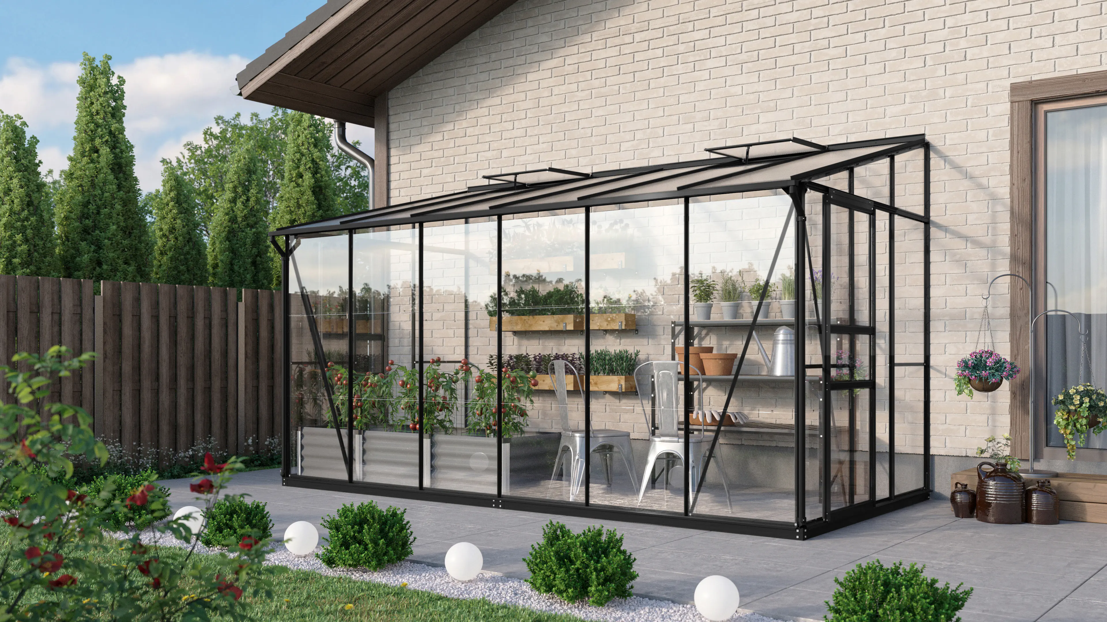 Vitavia Gewächshaus Osiris 7800 190 x 379 cm 3 mm Sicherheitsglas Vitavia Gewächshaus Osiris 7800 190 x 379 cm 3 mm Sicherheitsglas