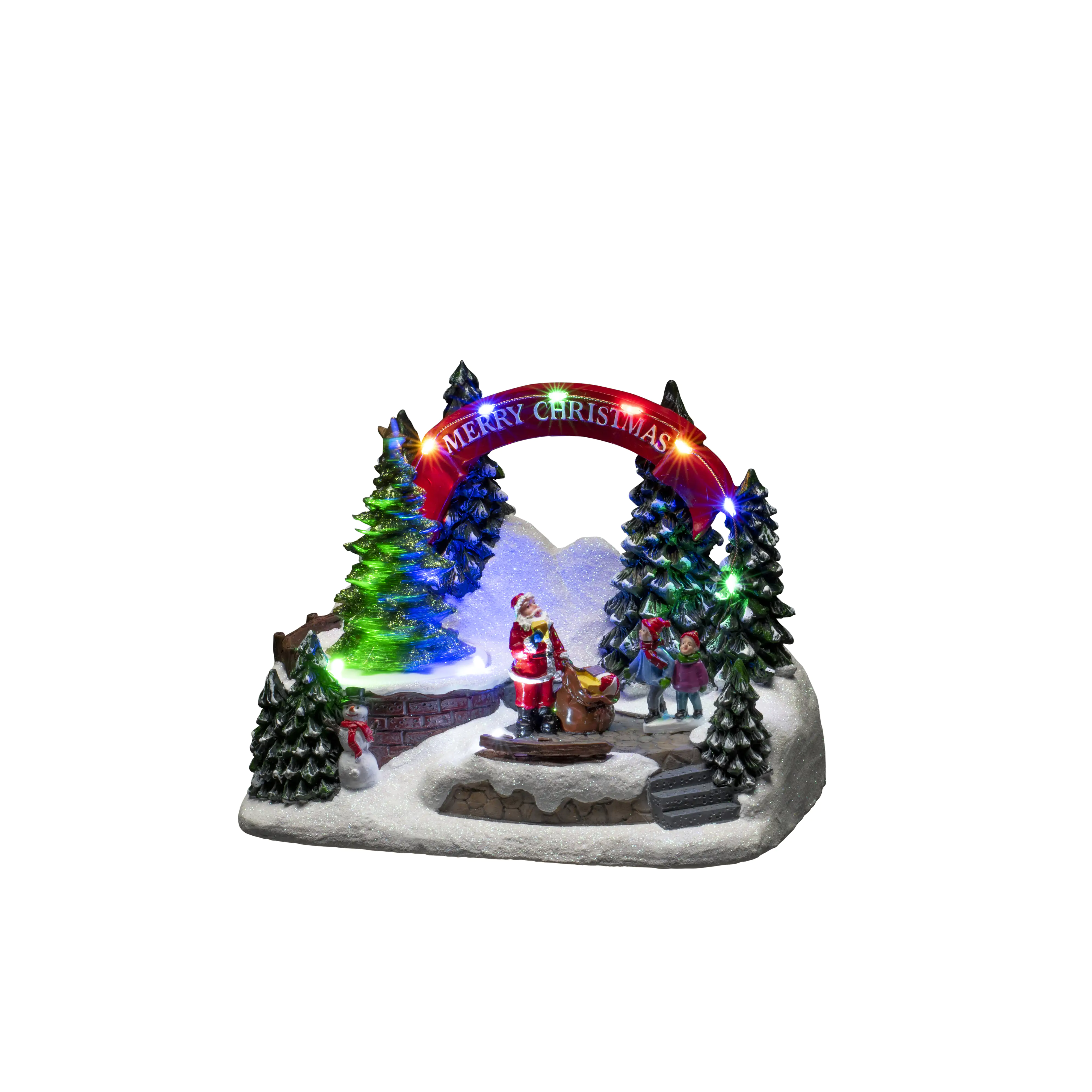 Konstsmide LED Szenerie Santa und Kinder mit Musik, 11 bunte Dioden