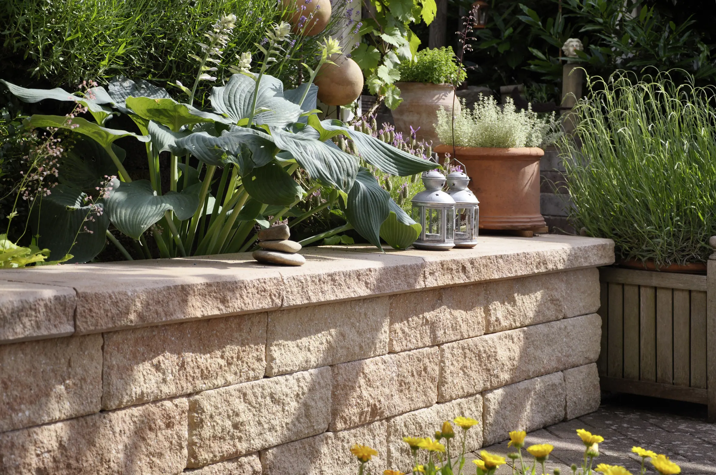 Kann Mauerstein Bruchstein 25 x 25 x 15 cm sandsteinfarben