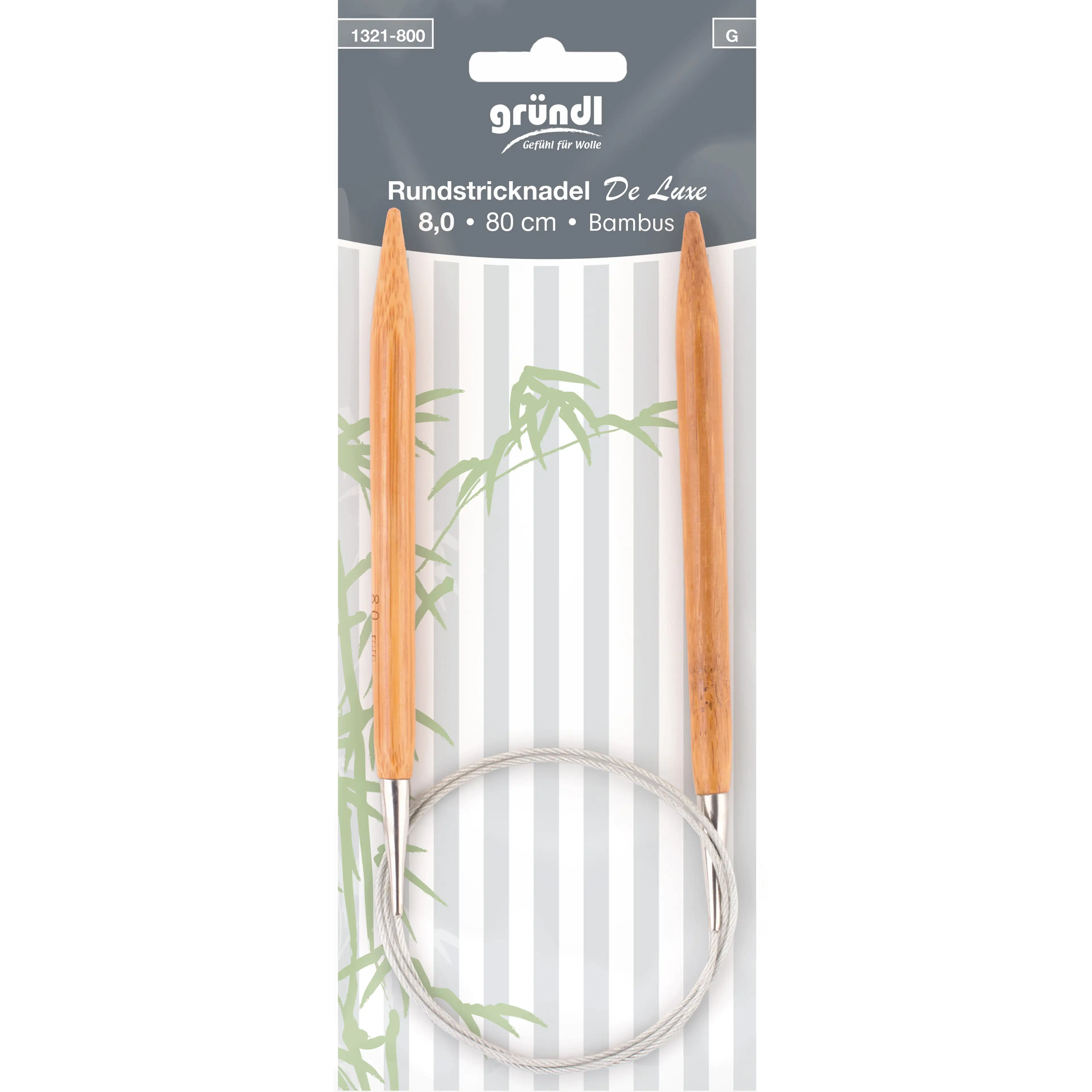 Gründl Rundstricknadeln Bambus Delux 8 mm 80 cm