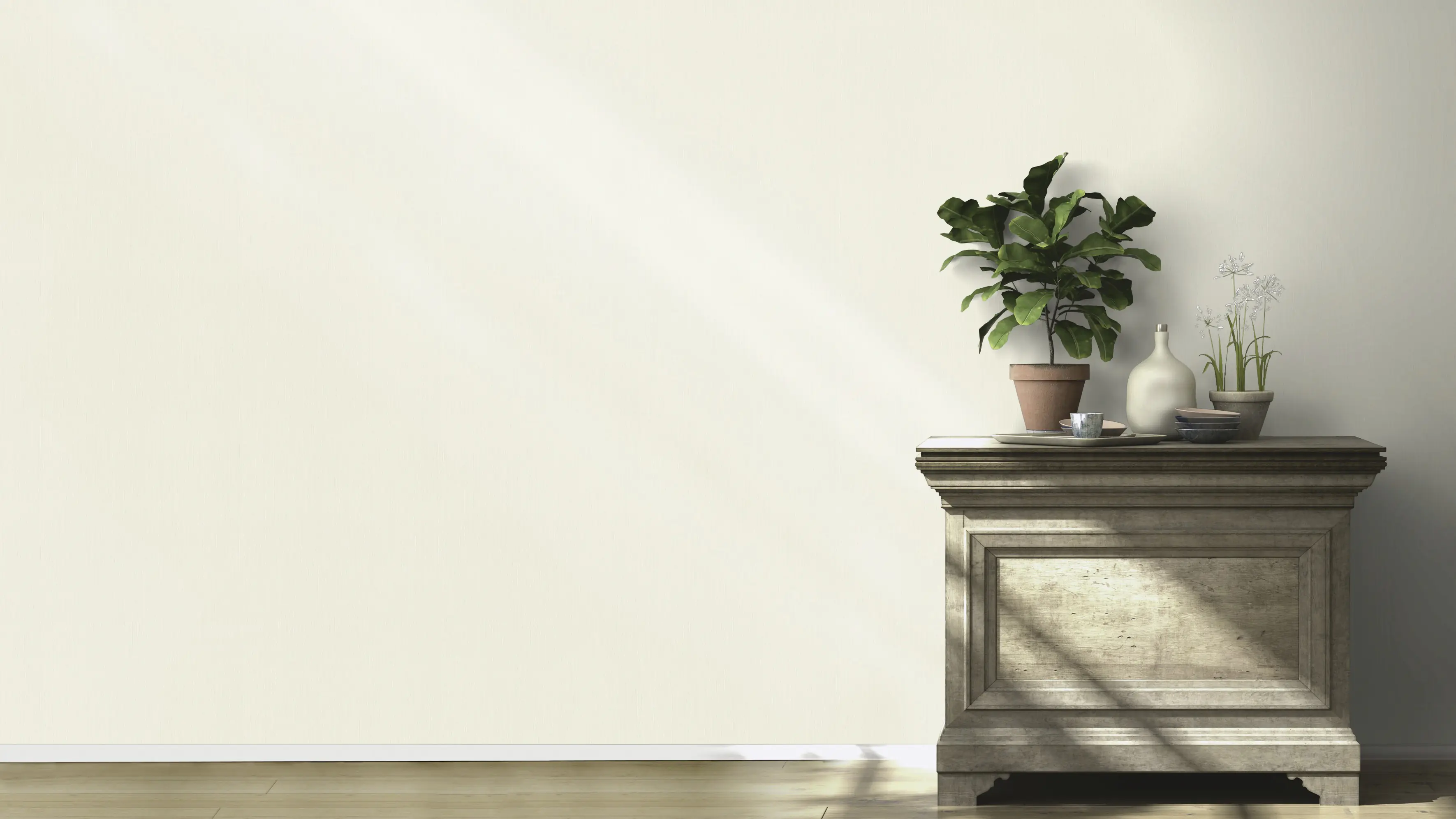 Rasch Vliestapete Uni weiß offwhite 10,05 x 0,53 m