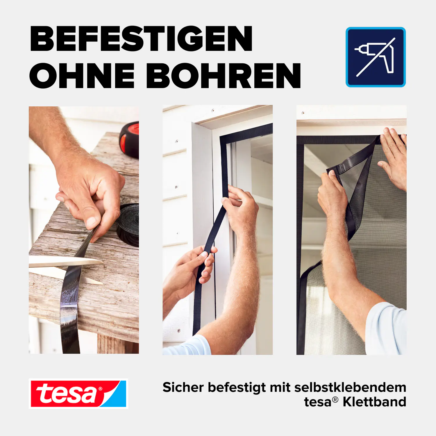 Tesa Insektenschutz Magnetvorhang Selbstschließend 120 x 240 cm Anthrazit