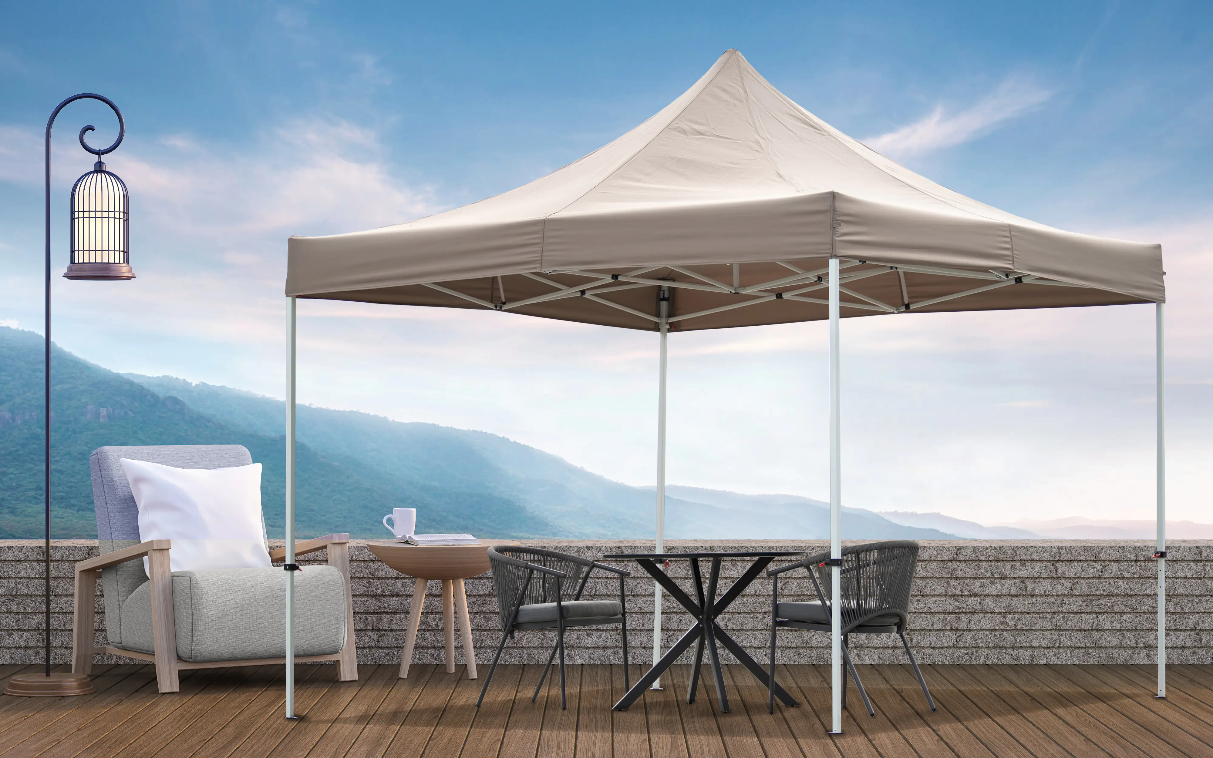 TrendLine Faltpavillon taupe, 295 x 295 cm TrendLine Faltpavillon taupe, 295 x 295 cm
