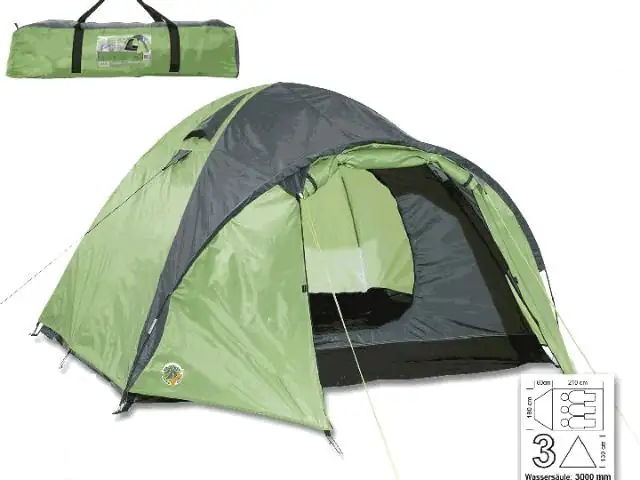 Happy People Iglu-Doppeldachzelt für 3 Personen 60 x 210 x 180 x 130 cm