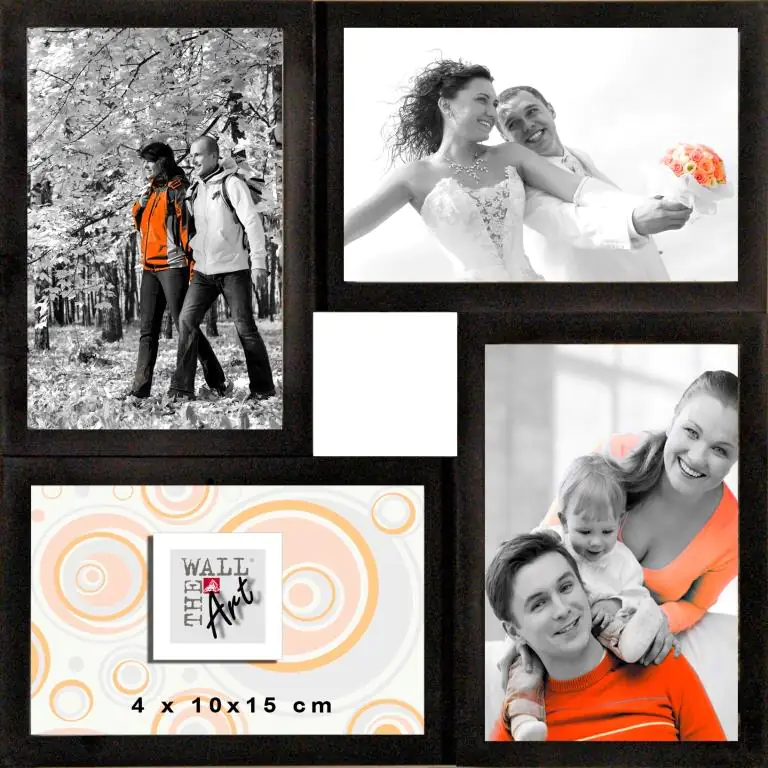 Bilderrahmen Multishot Quattro 4 Fotos, schwarz, 30 x 30 cm
