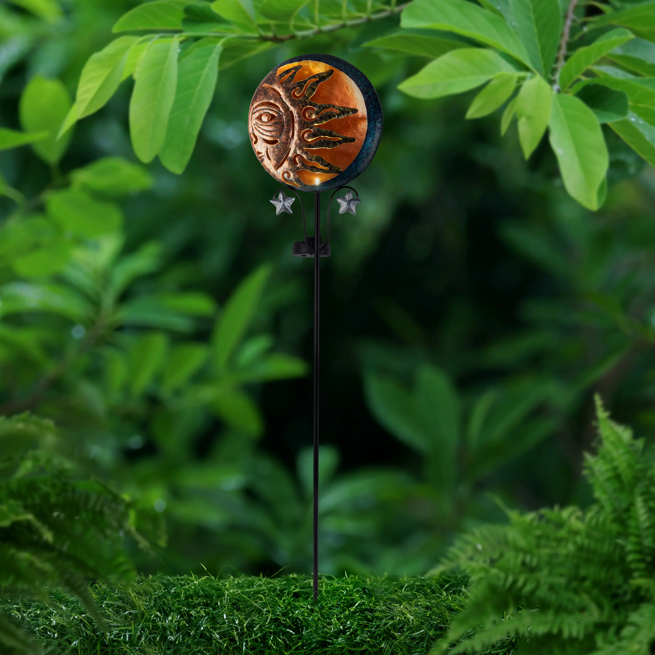 Light & More LED Solarleuchte Sonne schwarz