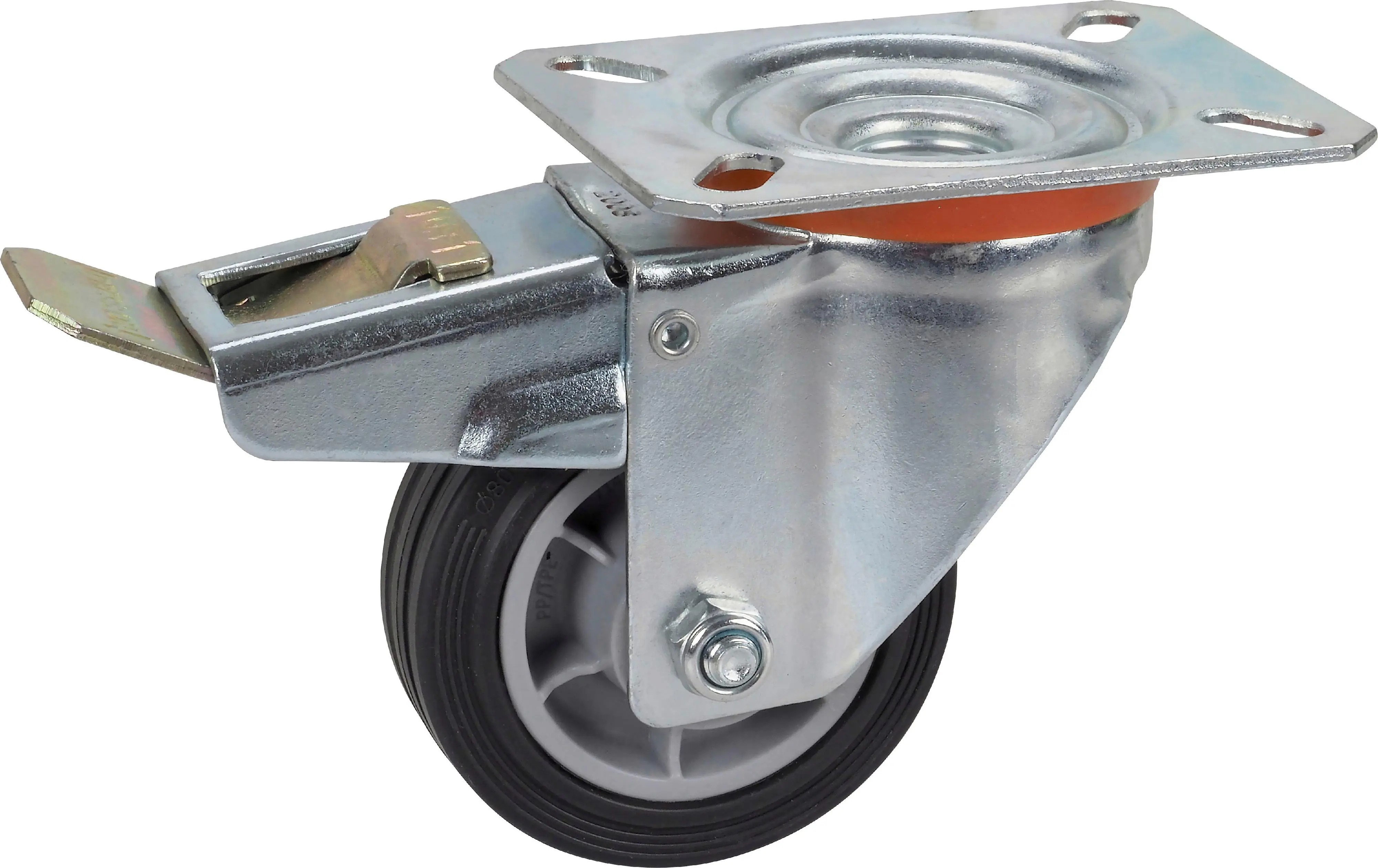 Geräte-Lenkrolle mit Totalfeststeller 80 x 26 mm Tragkr. 50 kg