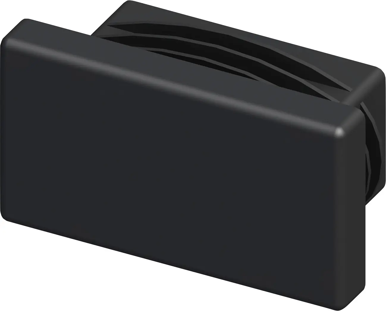 alfer Lamellenstopfen, rechteckig 19.5 x 35.5 mm Kunststoff glatt schwarz