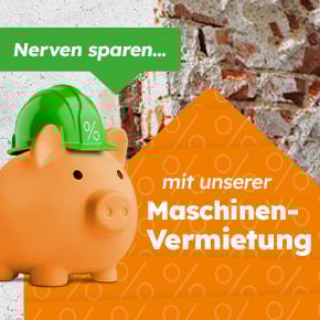 Mann mit Baumaschine