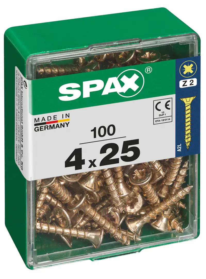 Spax Universalschrauben 4.0 x 25 mm PZ 2 - 100 Stk.