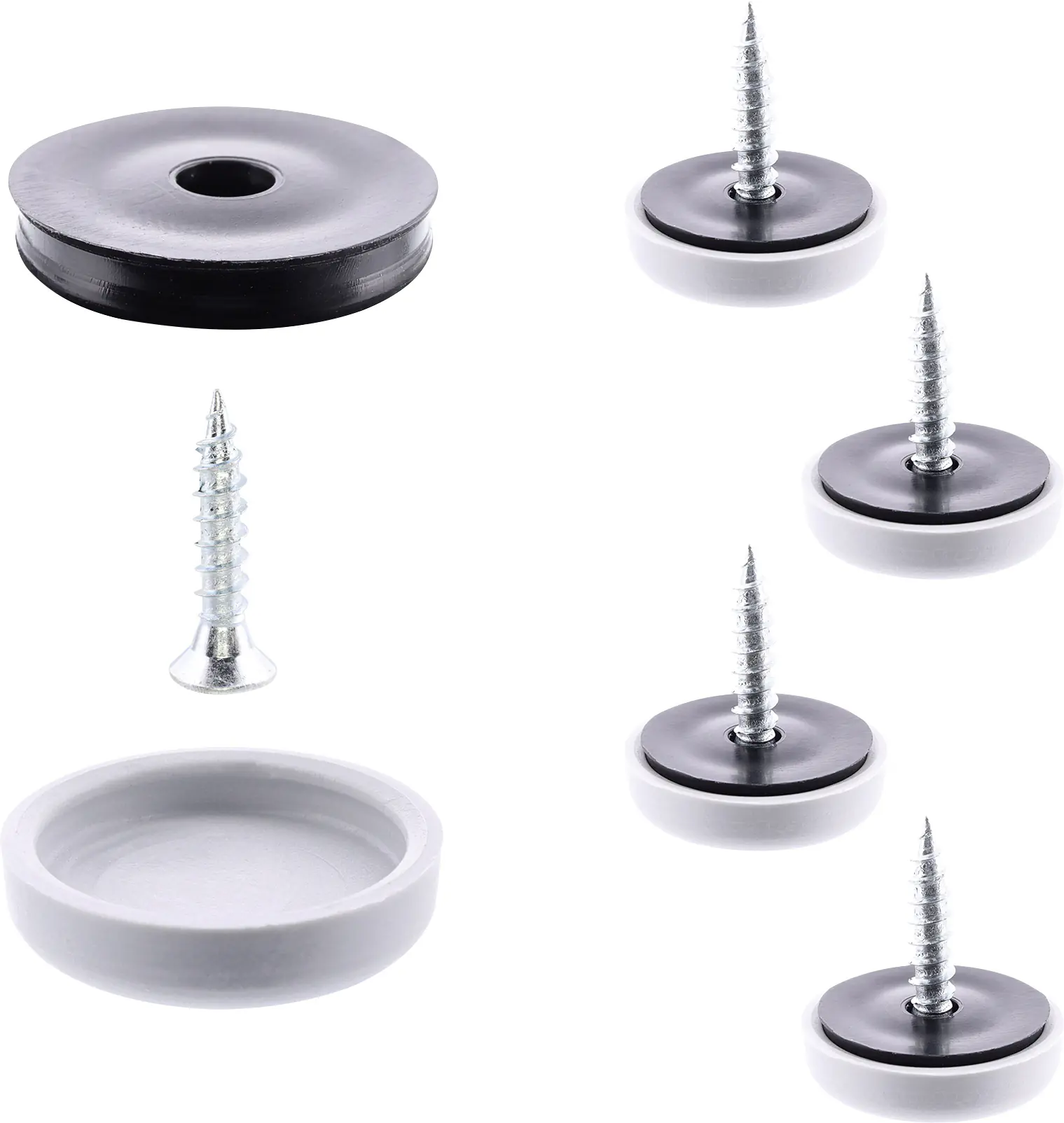 Wagner Möbelgleiter zum Anschrauben Hyper grau Ø 17 mm - 4 Stück 