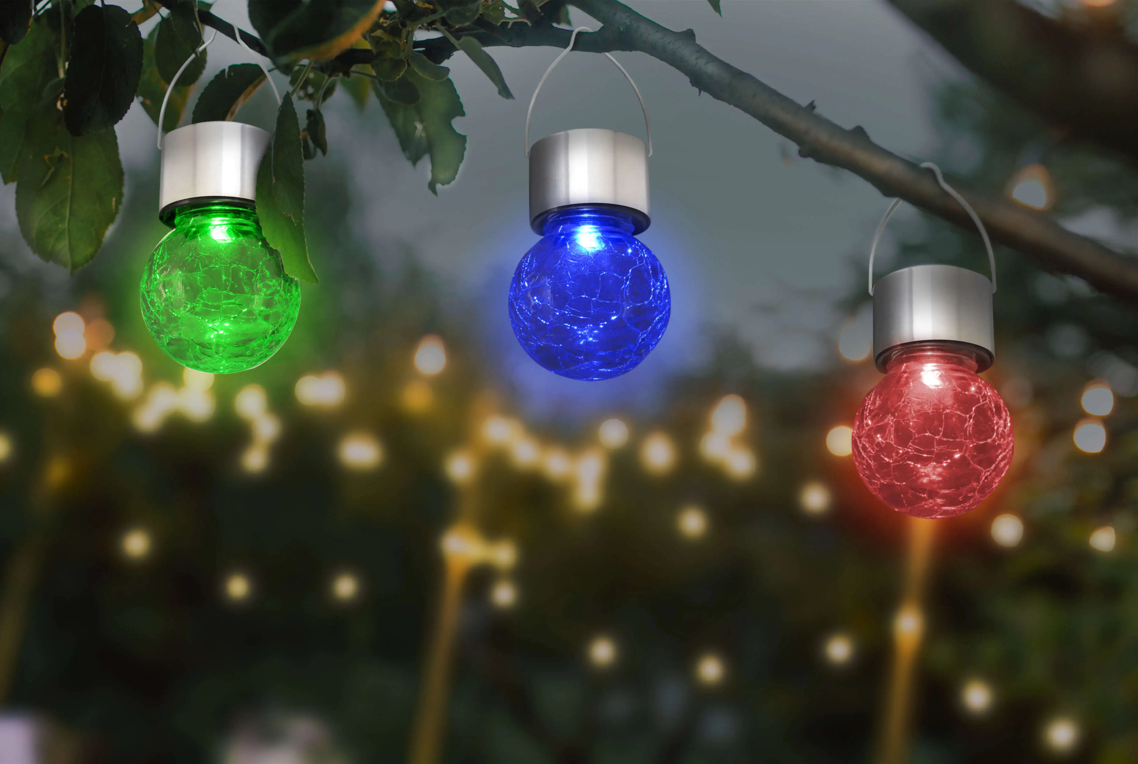 Light & More LED-Solarpendelleuchte bunt