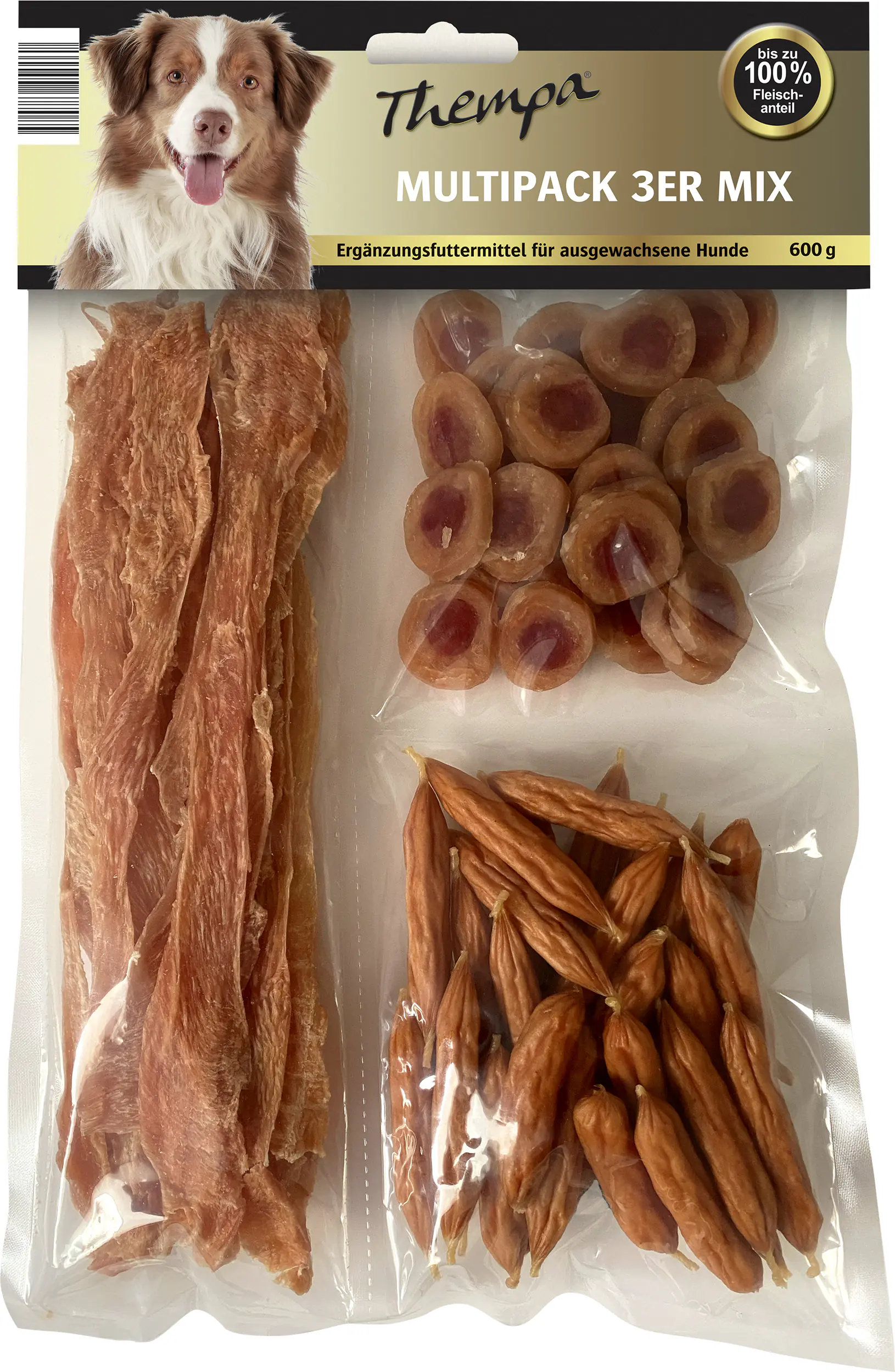 Thempa Hundesnack Multipack 3er Mix aus Kaustagen und Streifen 600 g Thempa Hundesnack Multipack 3er Mix aus Kaustagen und Streifen 600 g