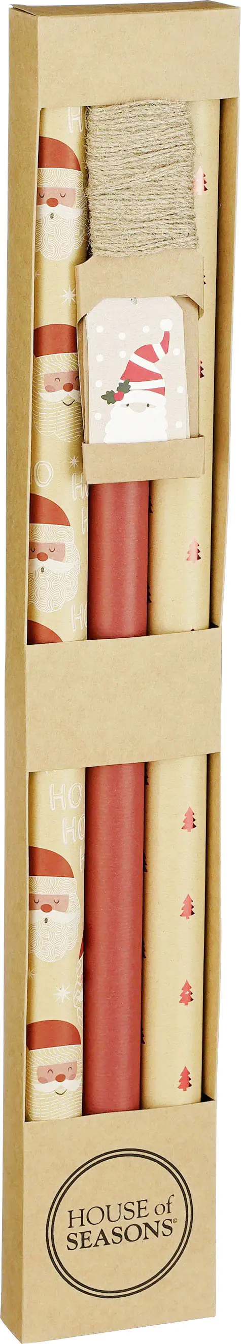 House of Seasons Geschenkpapier rot 70  x 200 cm 3-Stück