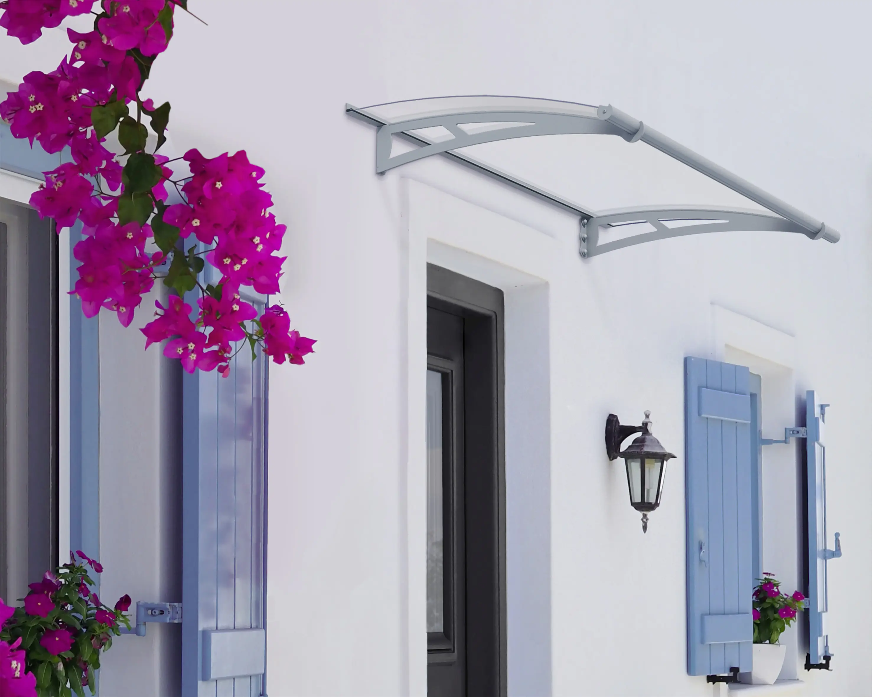 Canopia Vordach Aquila 1500 Hellgrau Alu 151 x 92 cm