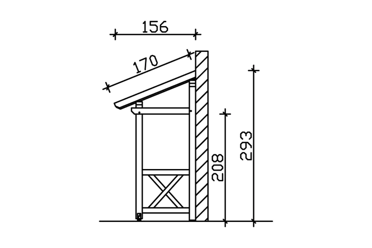 SKAN HOLZ Vordach Paderborn Typ 5 336 x 156 cm, natur