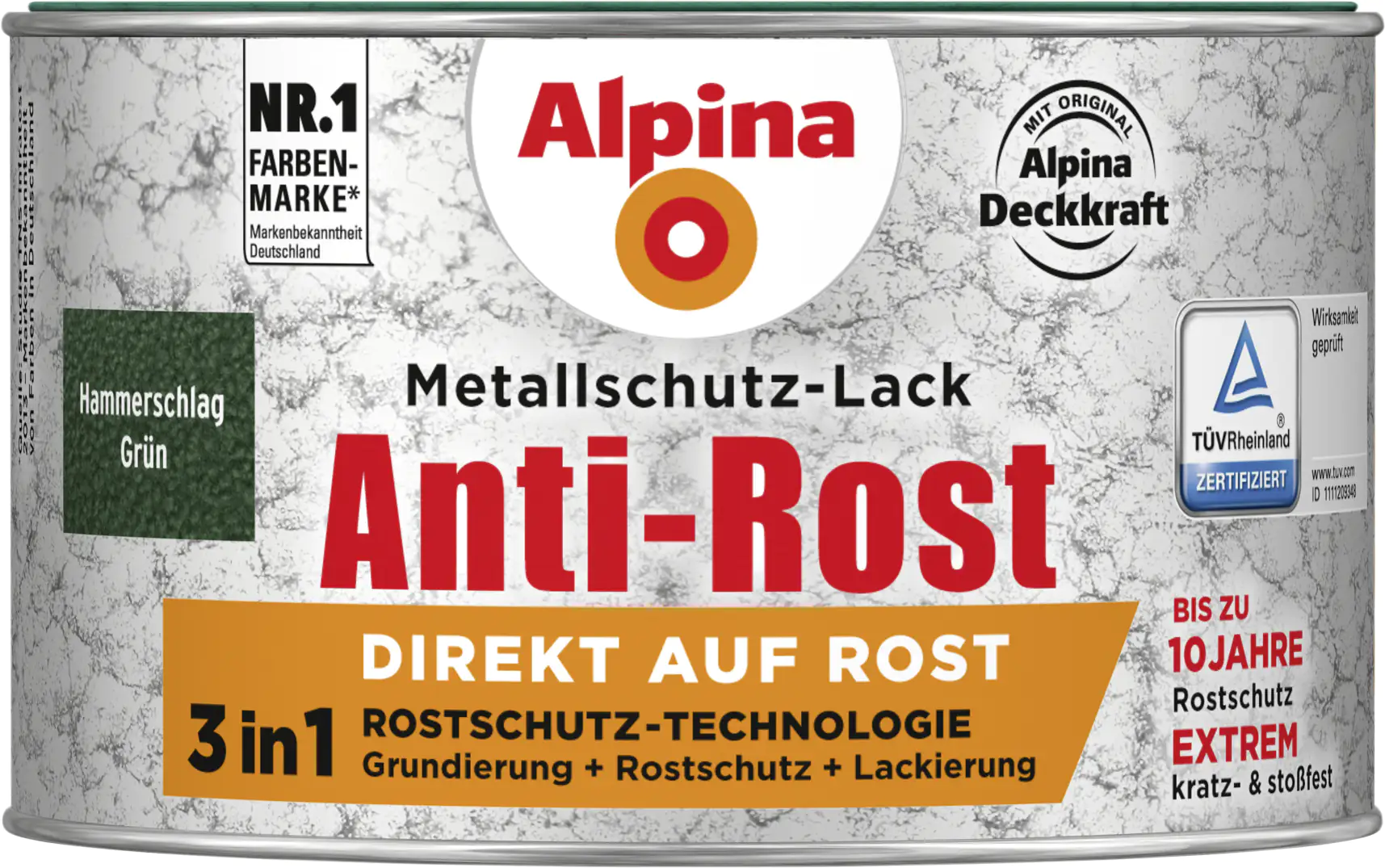 Alpina Metallschutz-Lack Hammerschlag 300 ml grün