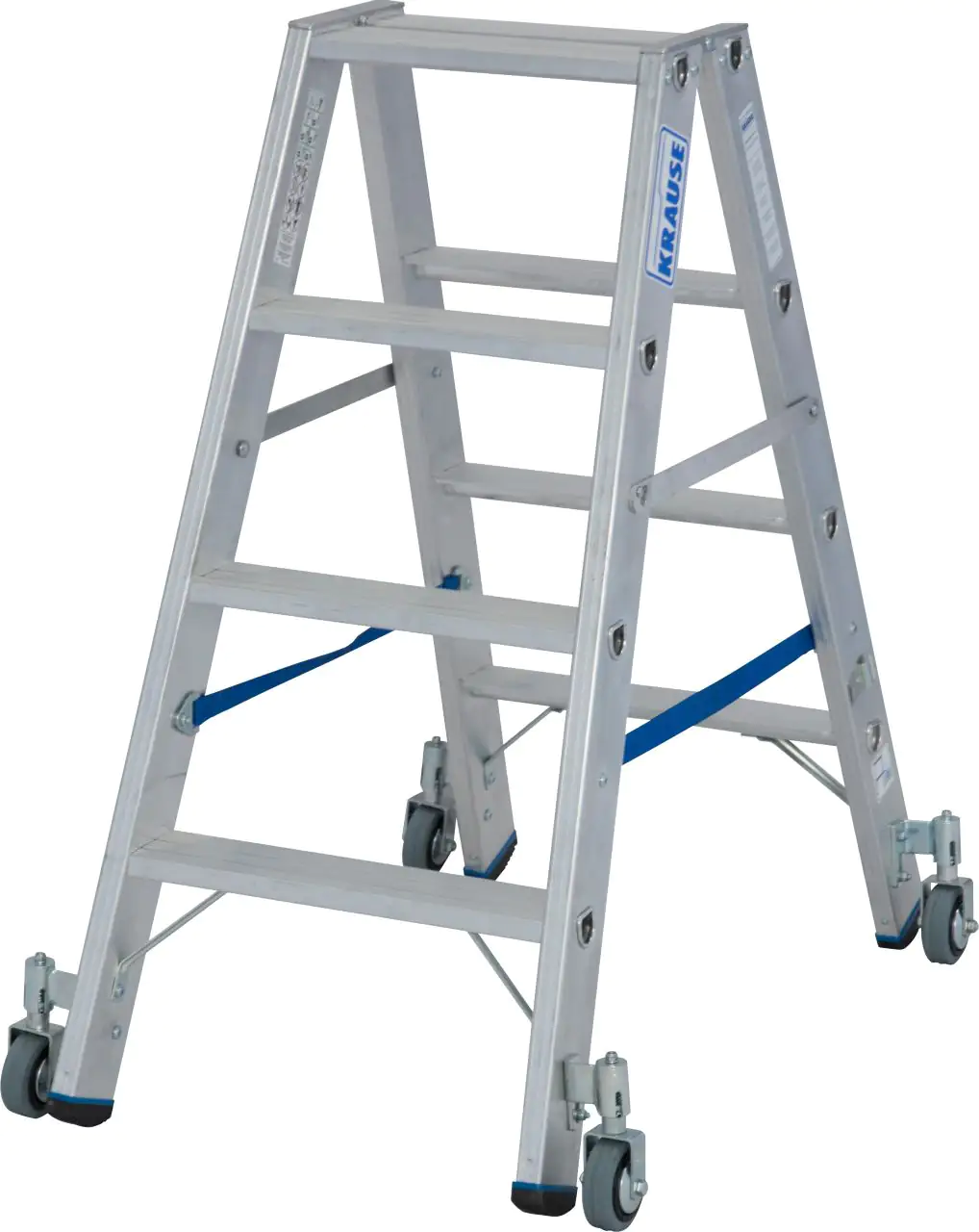 Krause Aluminium-Doppelleiter STABILO fahrbar 2,50 m