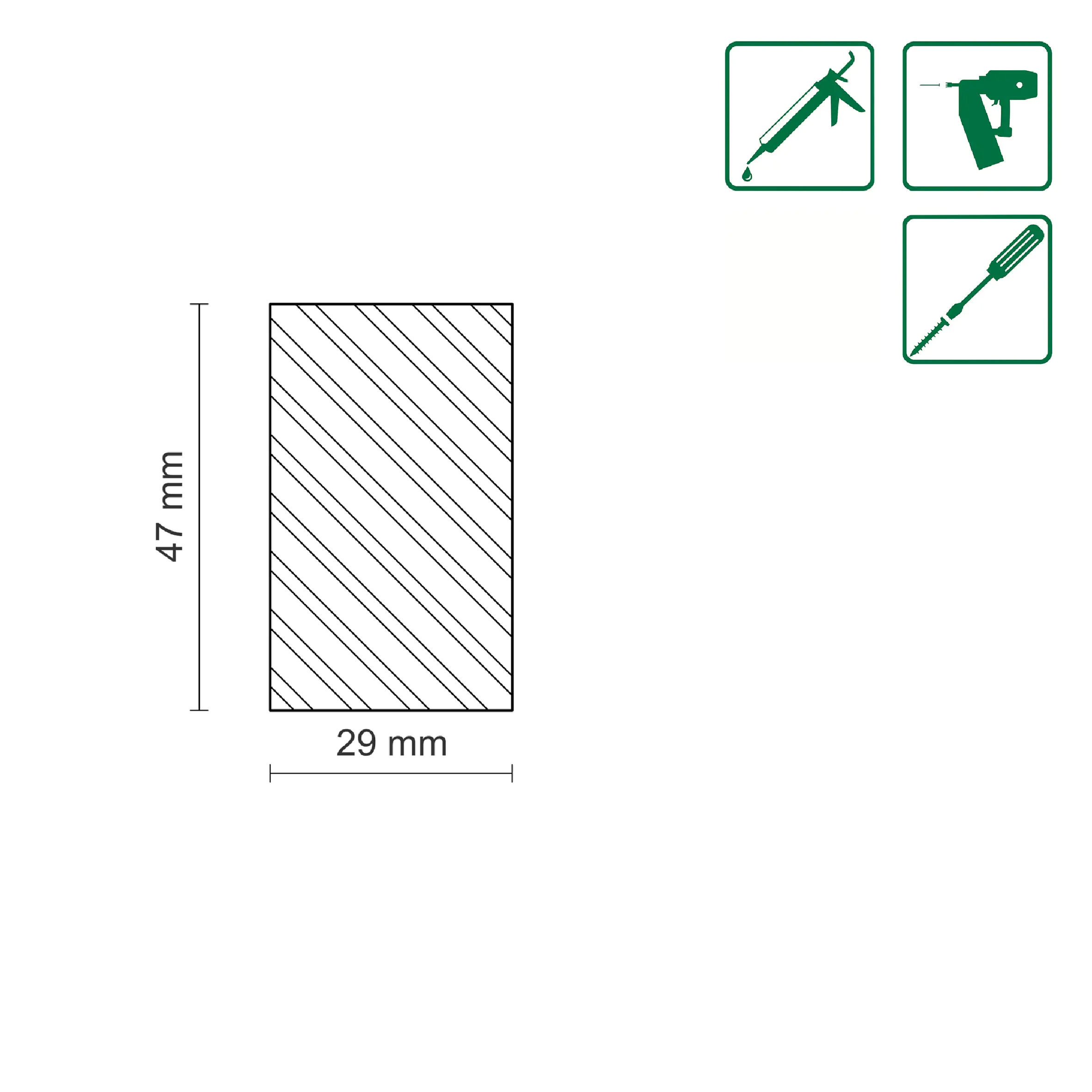 FN Neuhofer Flachleiste 95 cm 47 x 29 mm Buche