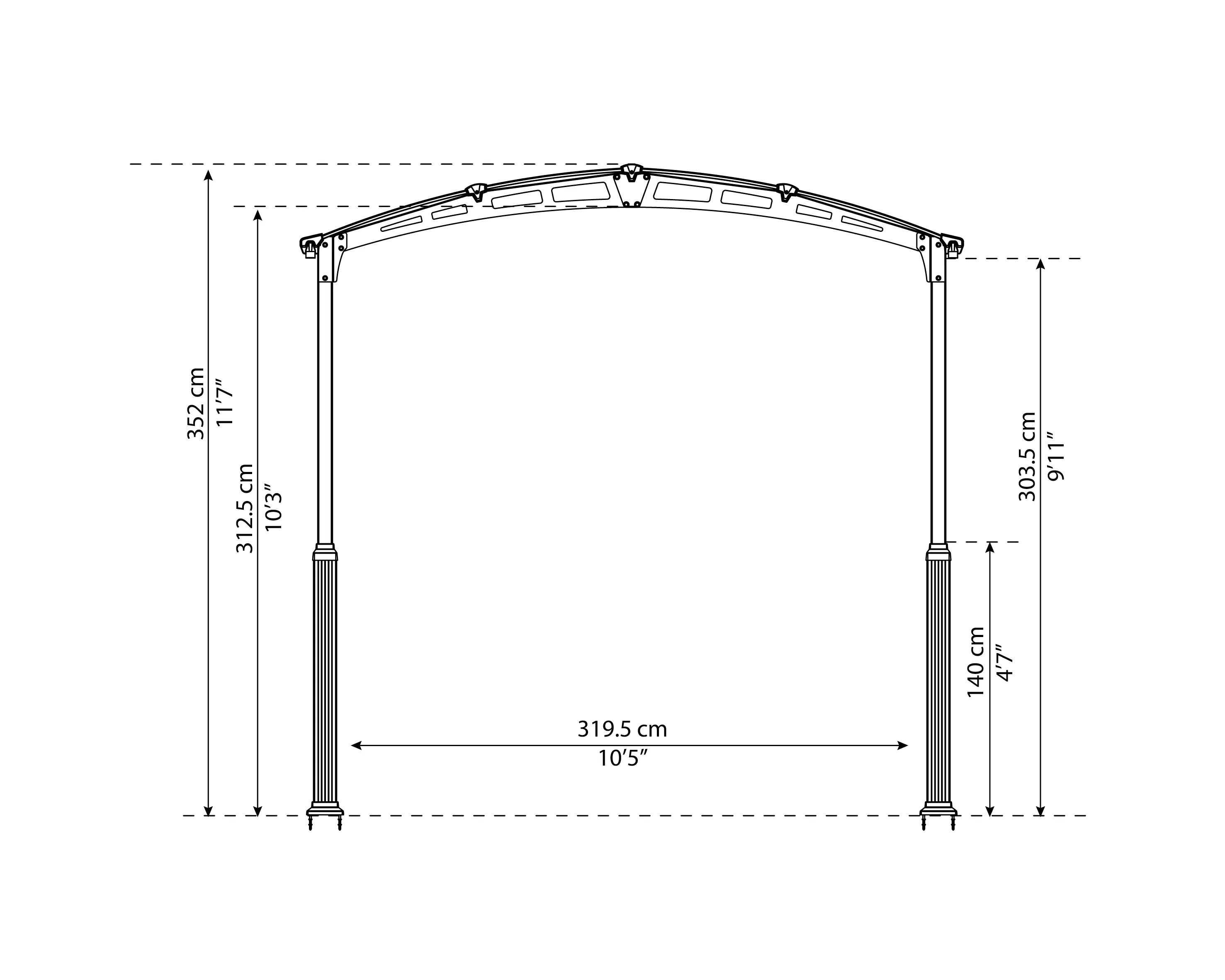Canopia Carport Arcadia Alpine 5000 507 x 359 x 307 cm