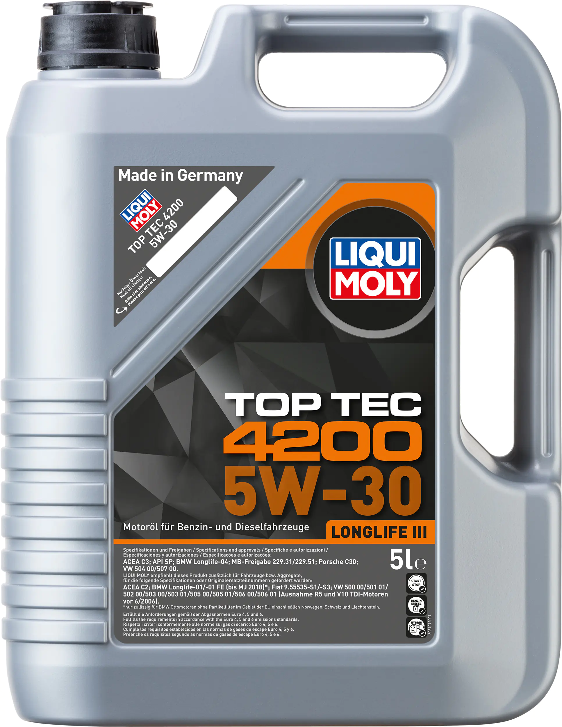 Liqui Moly Motoröl Top Tec 4200 SAE 5W-30 Longlife III 5 L Liqui Moly Motoröl Top Tec 4200 SAE 5W-30 Longlife III 5 L