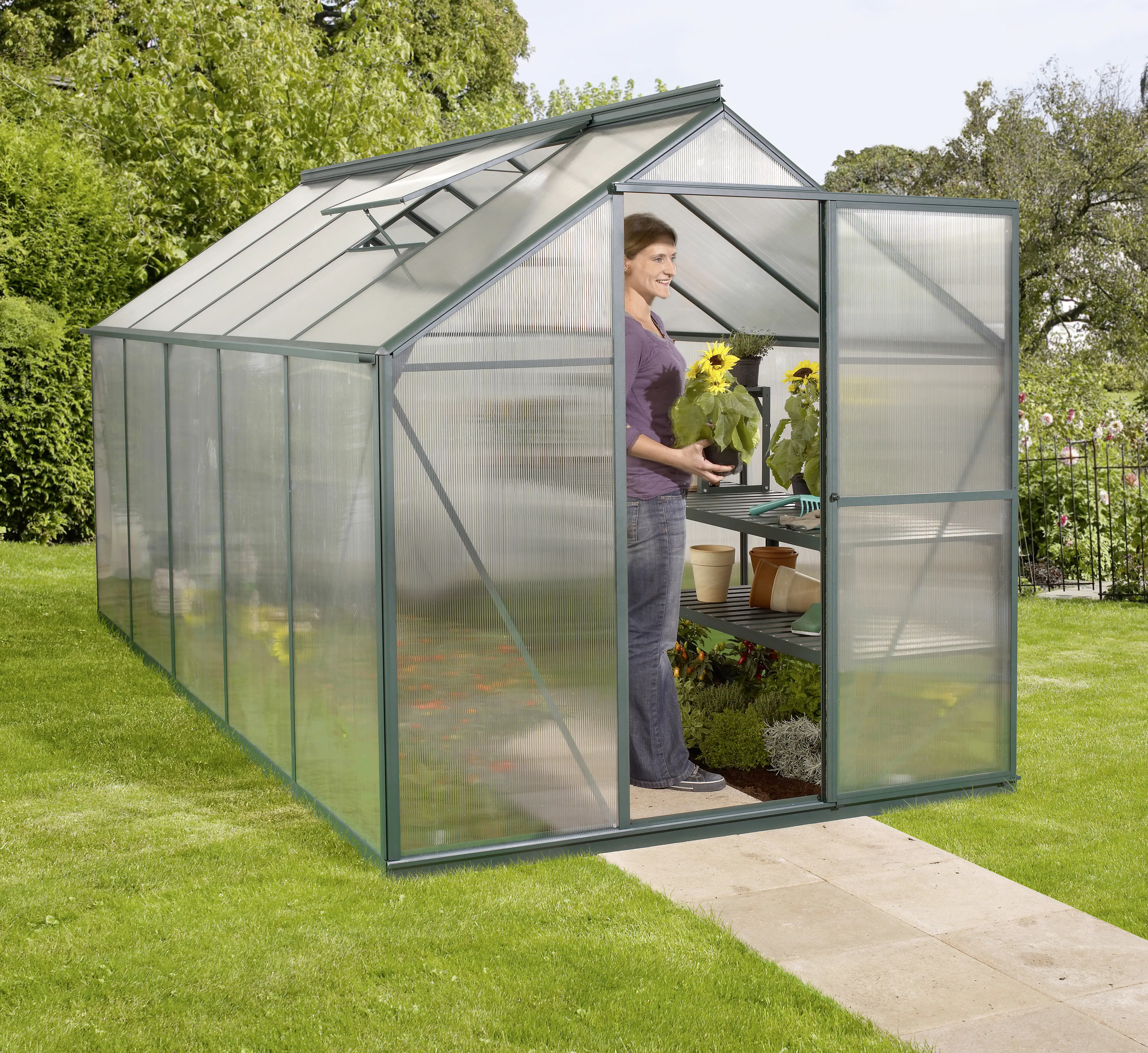 Vitavia Gewächshaus Eos 7500 190 x 375 cm 4  mm Hohlkammerplatten
