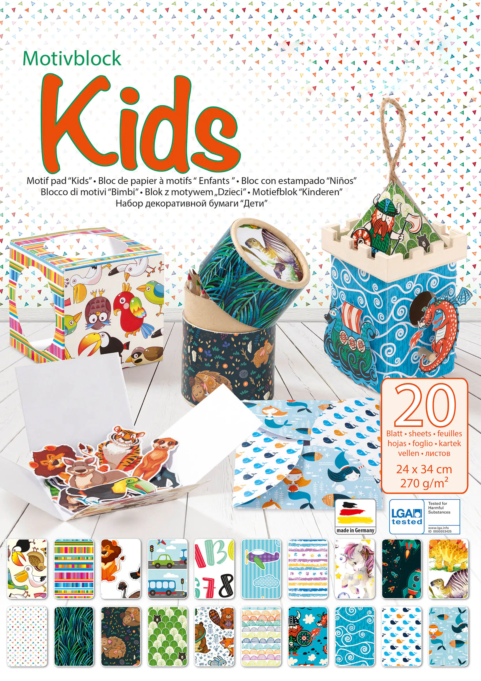 Motivblock Kids 24 x 34 cm, 20 Blatt sortiert