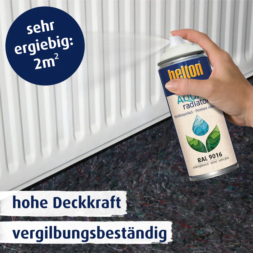 belton free Lackspray AQUAradiator Heizkörperlack 400 ml verkehrsweiß seidenglänzend