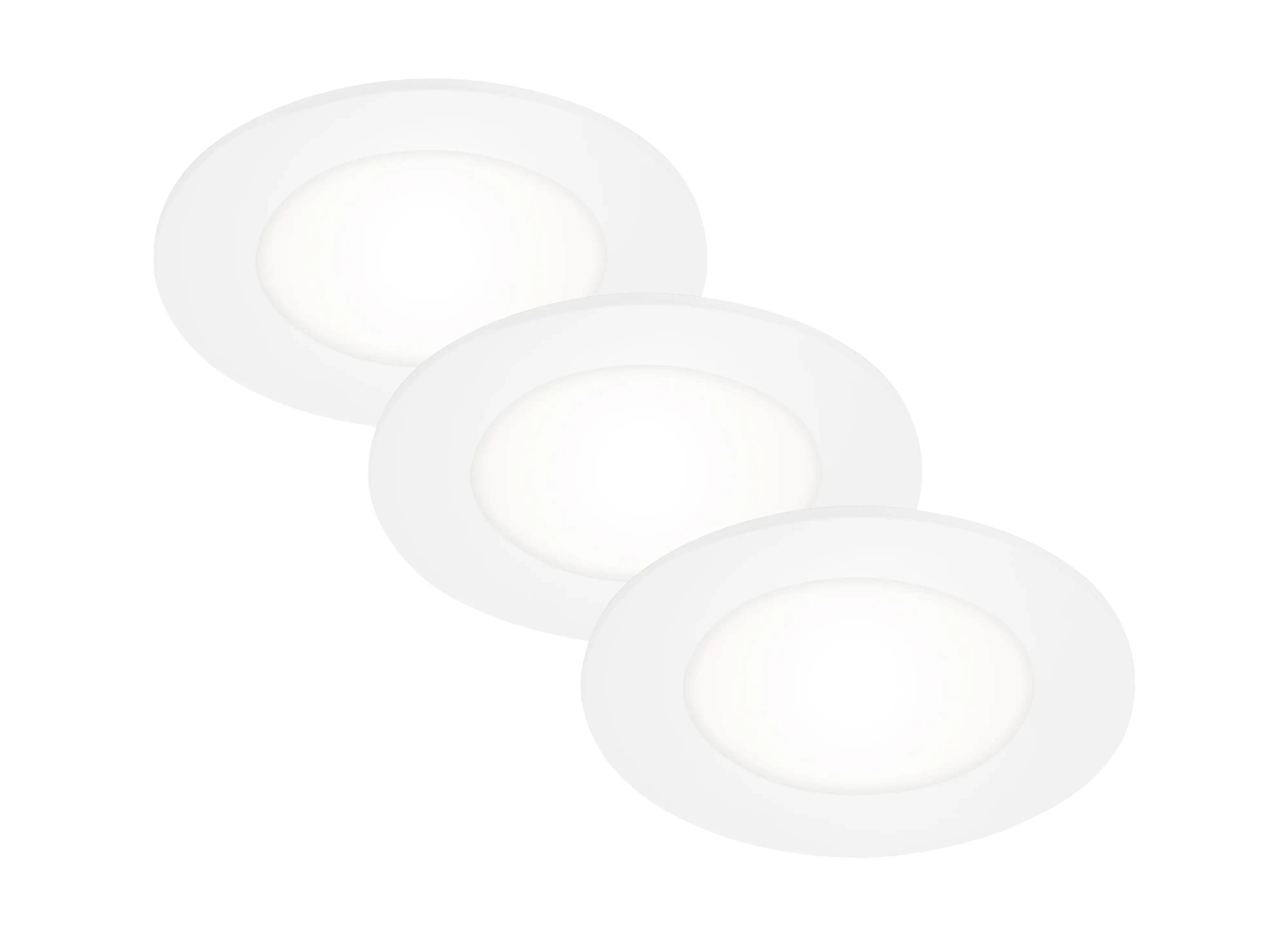 Di-Ka LED Einbauleuchte Flat-In 3er Set weiß Ø 8,6 cm 3W, neutralweiß
