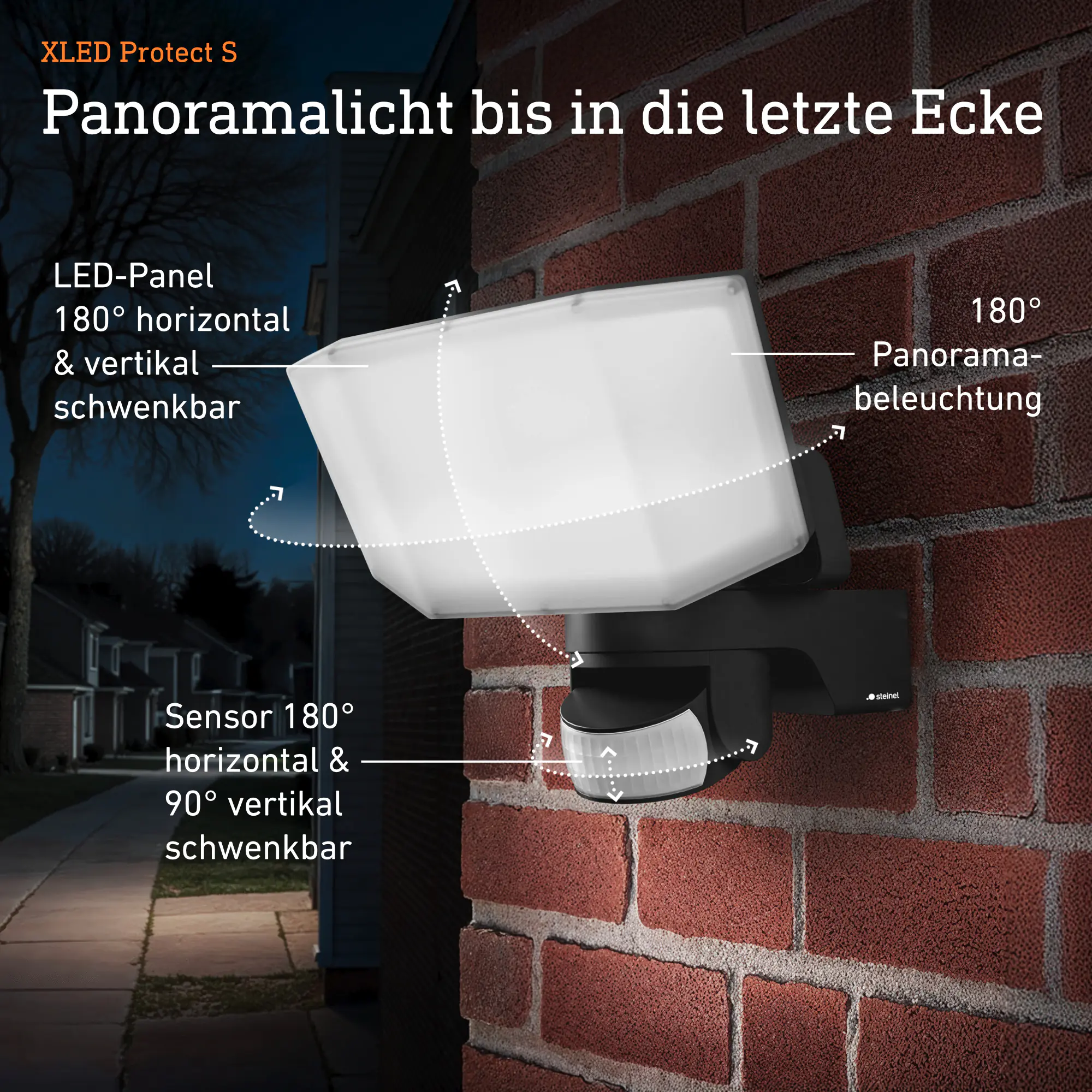 Steinel LED Außenleuchte XLED Protect S 14 W anthrazit mit Bewegungsmelder