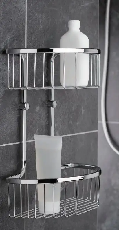 Primaster Duschkorb Tuna rund Edelstahl 2 Ablagen chrom Primaster Duschkorb Tuna rund Edelstahl 2 Ablagen chrom