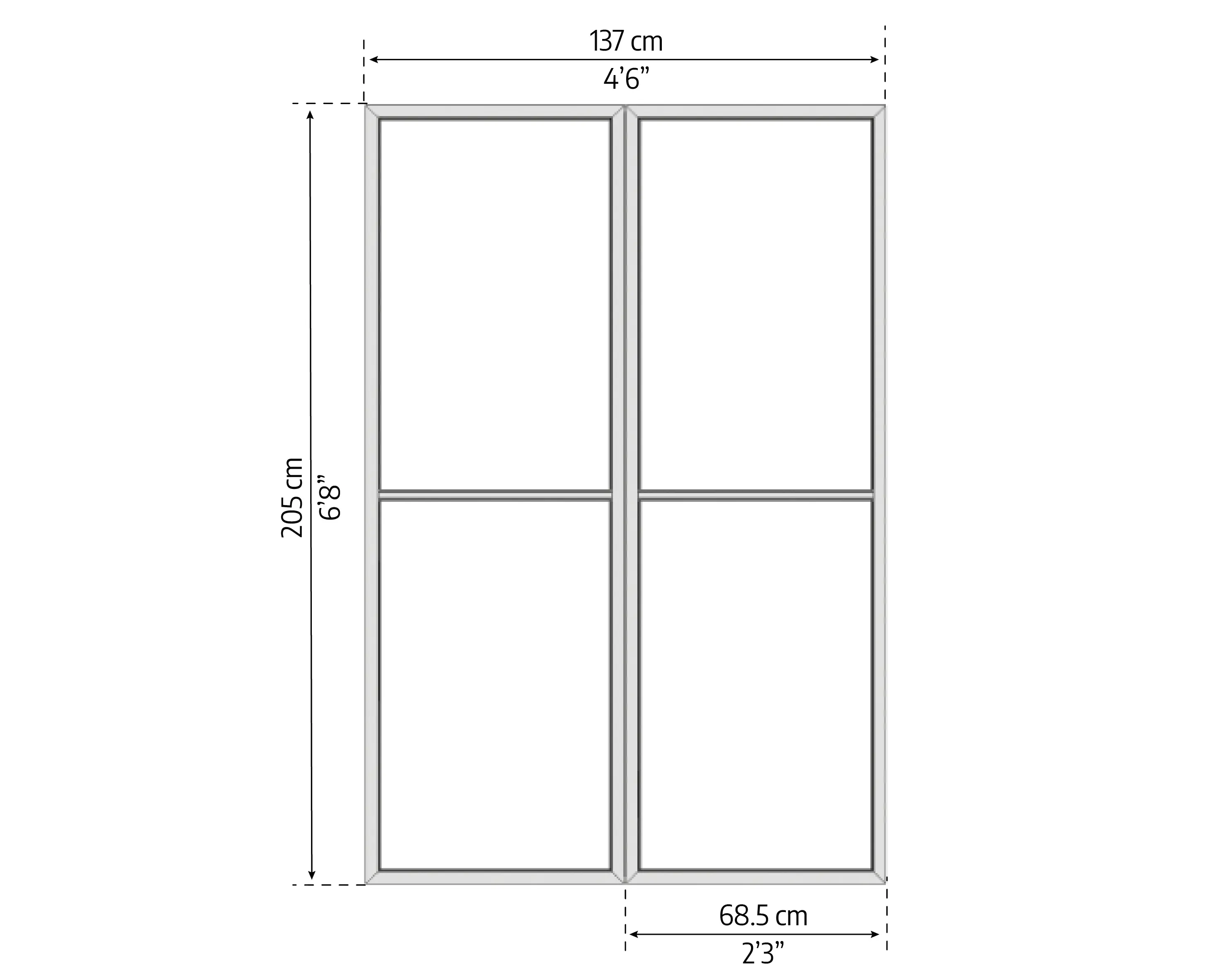 Canopia Pavillon Fliegengittertür Ledro 137 x 205 cm Alu grau