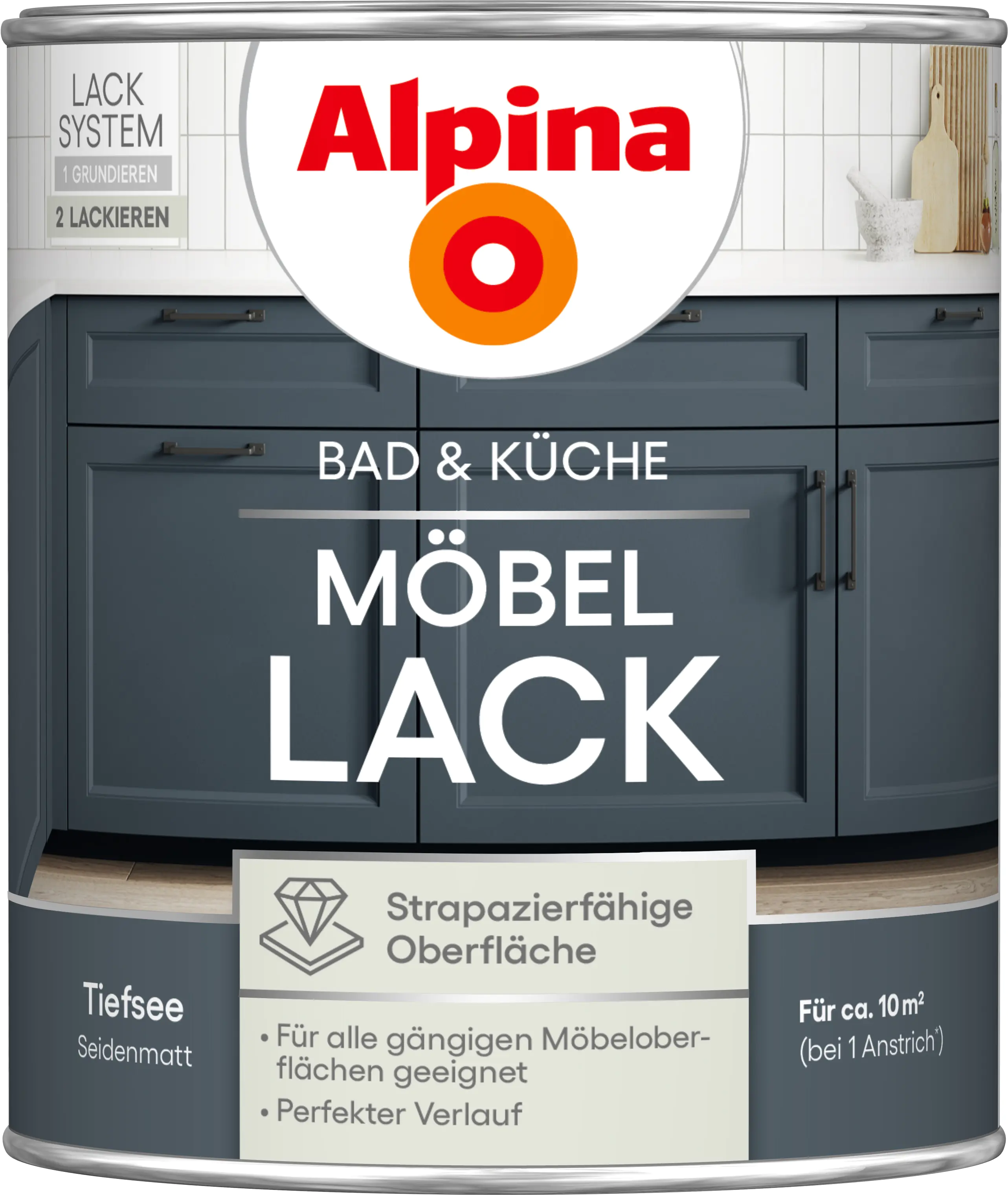 Alpina Möbellack für Küche & Badezimmer Tiefsee 750 ml Alpina Möbellack für Küche & Badezimmer Tiefsee 750 ml