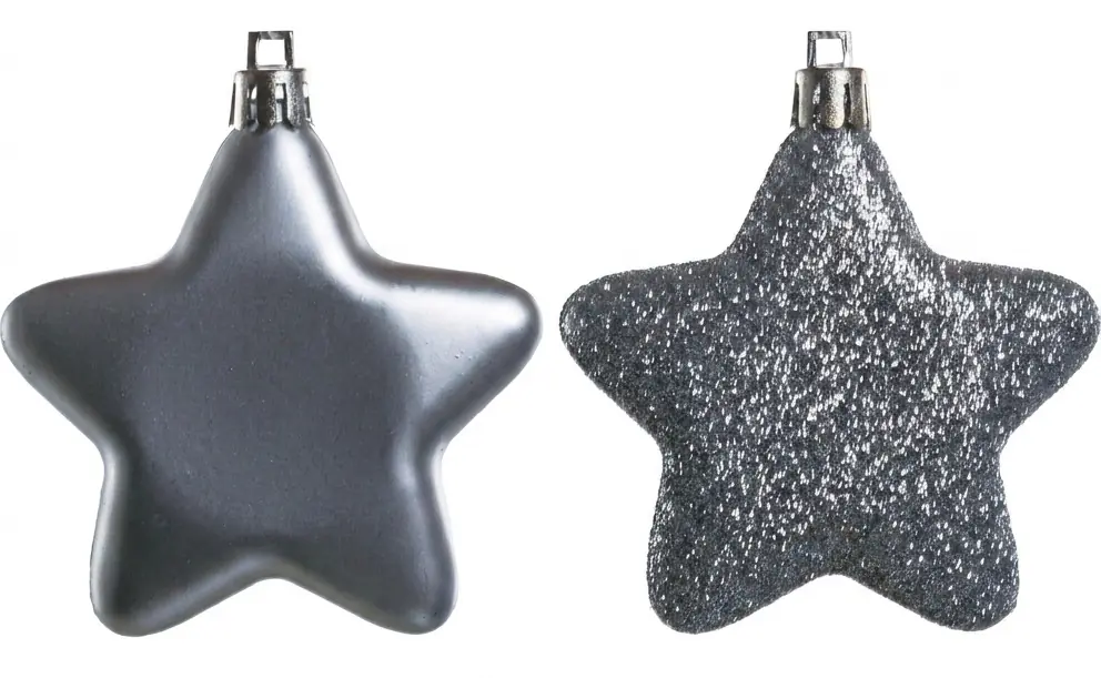 TrendLine Weihnachtskugeln Sterne bruchfest, langlebig 7 cm silber 8 Stück
