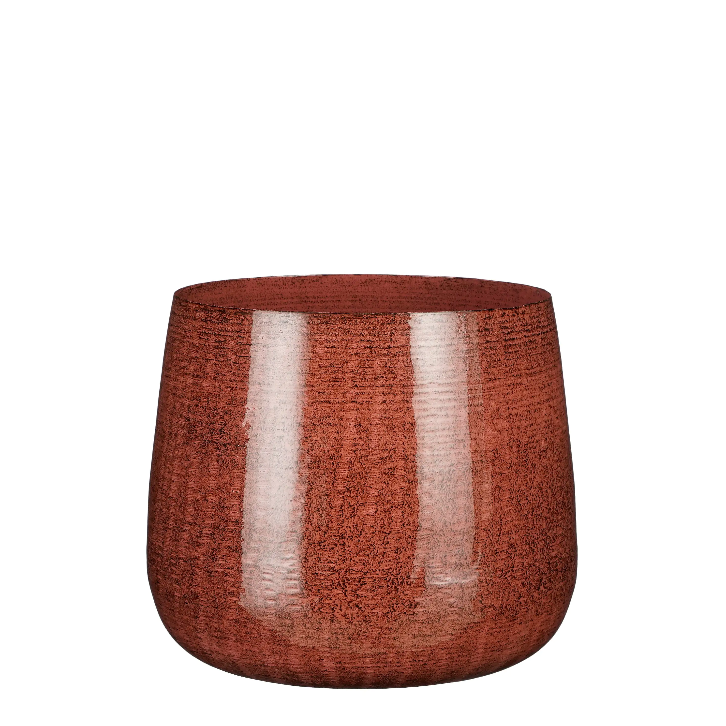 Mica Decorations Blumentopf Eisen Benson Ø 23 x 20 cm dunkel rot 