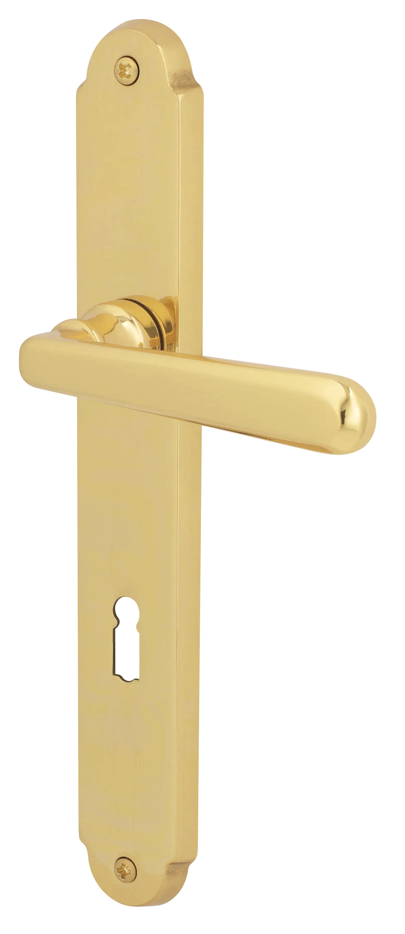 Alpertec BB-Langschildgarnitur Wien Messing gold abgerundet