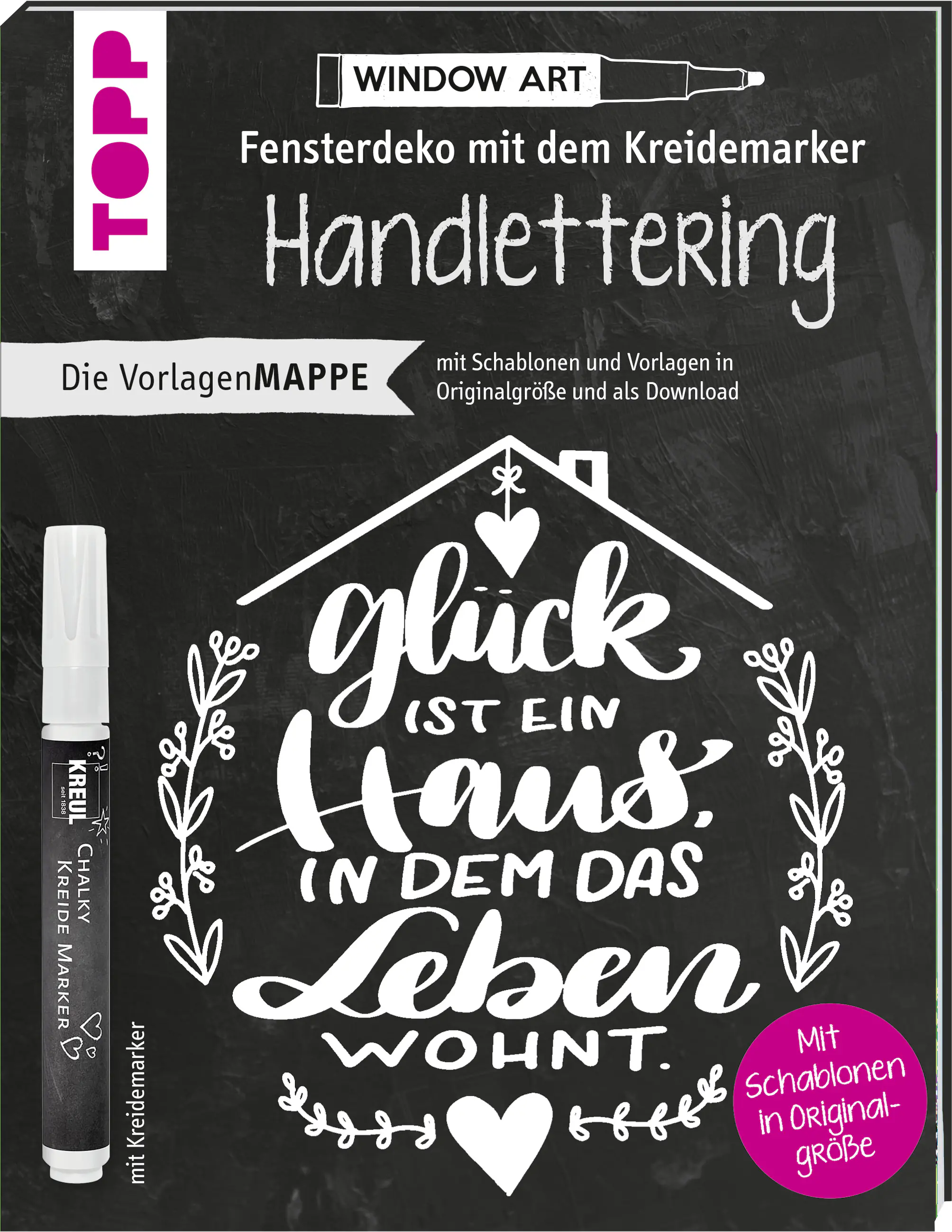 Vorlagenmappe Fensterdeko mit dem Kreidemarker - Handlettering