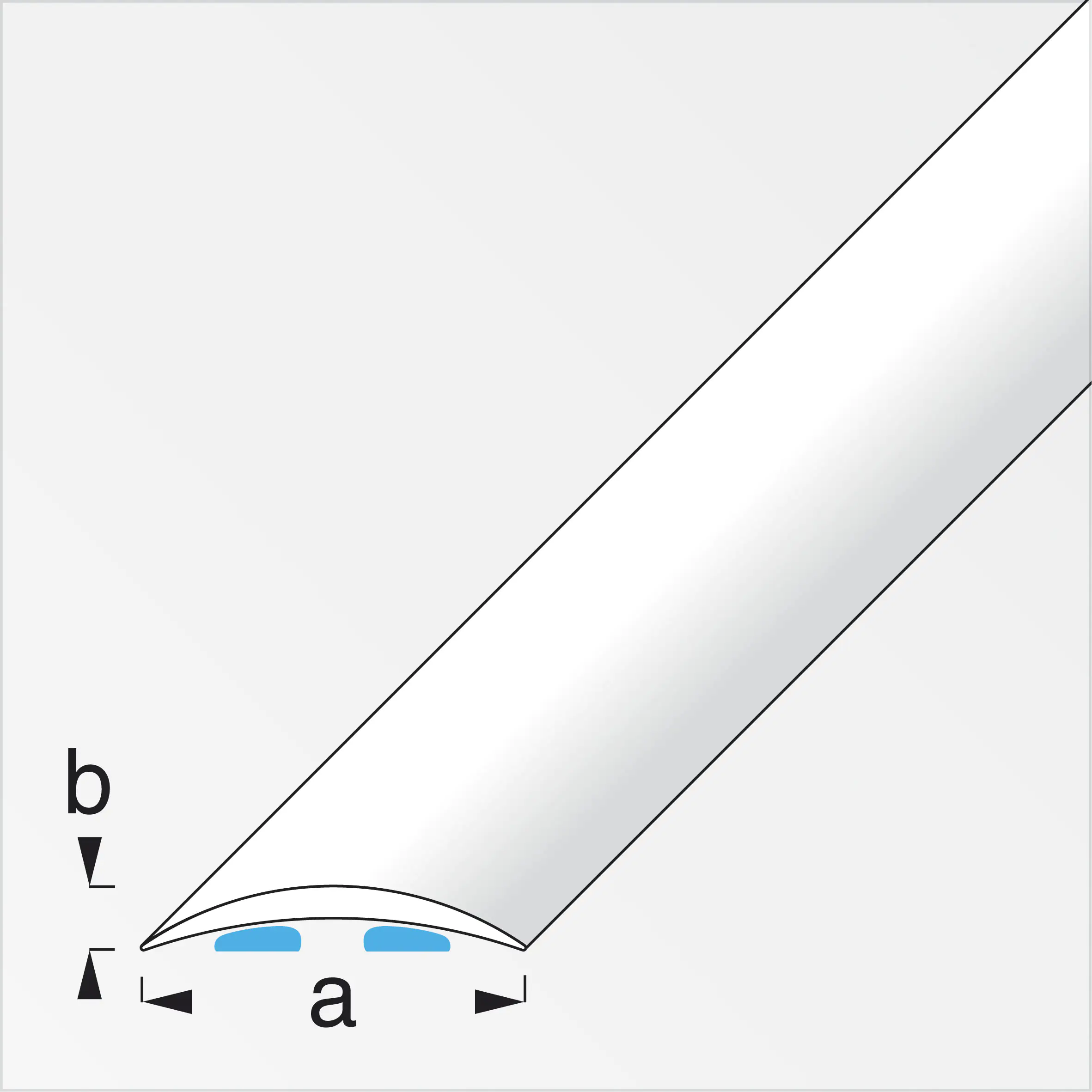 alfer Übergangsprofil 2 m, 30 x 5 mm Alu eloxiert gebürstet Edelstahl Optik