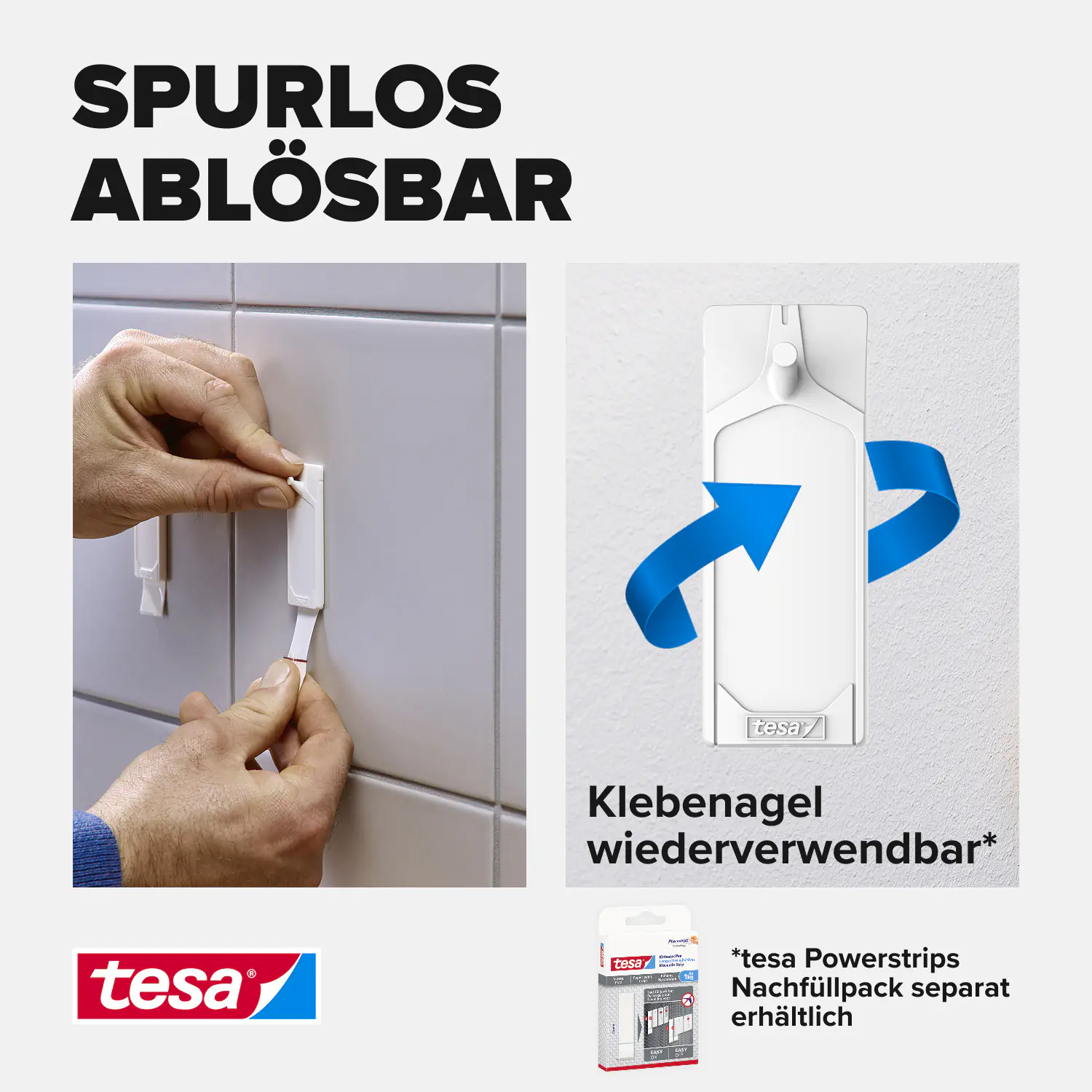 tesa Klebenagel Traglast 3 kg, 2 Stück