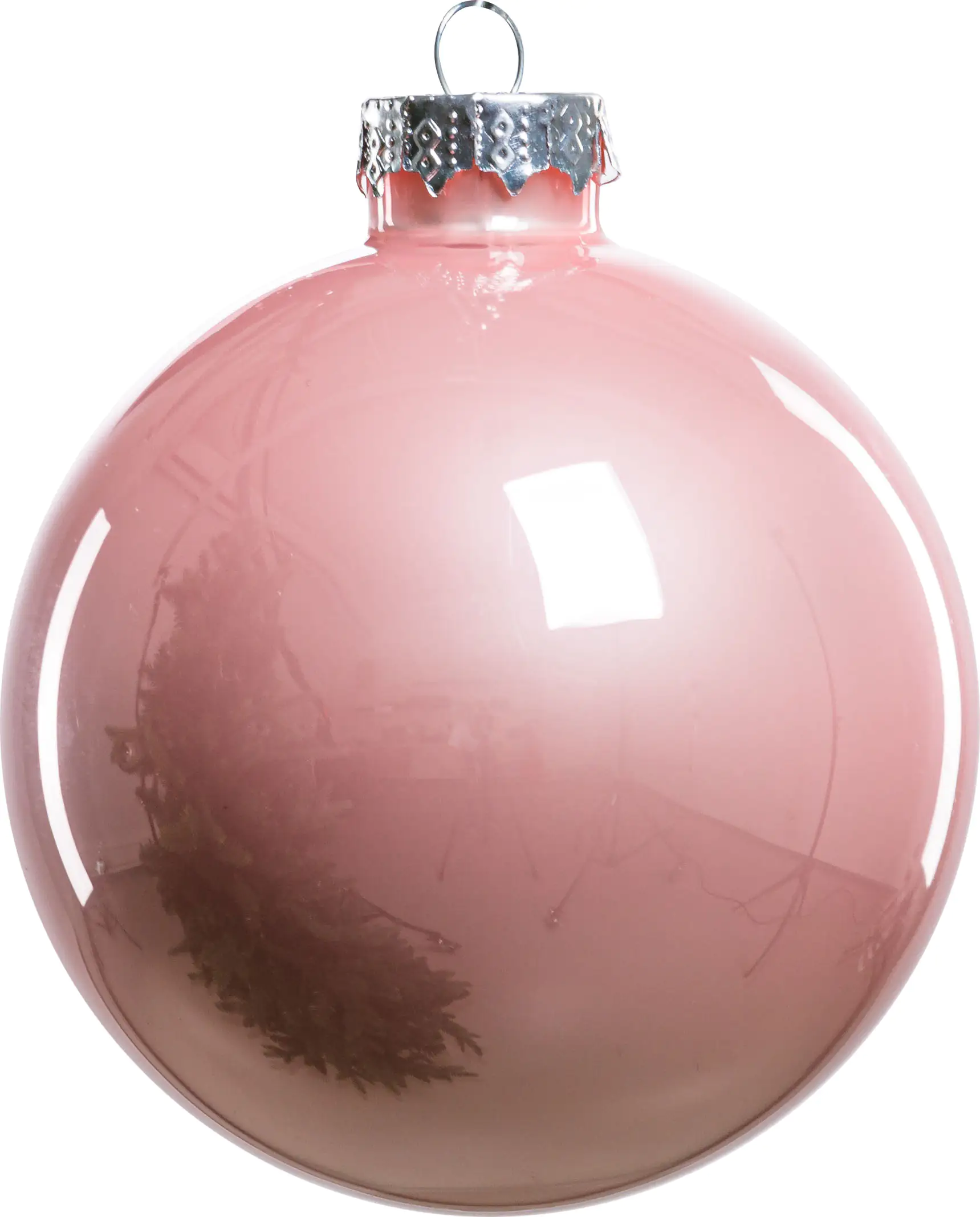 2076601546085_02 TrendLine Weihnachtskugeln aus Glas Ø 8 cm puderrosa 6 Stück